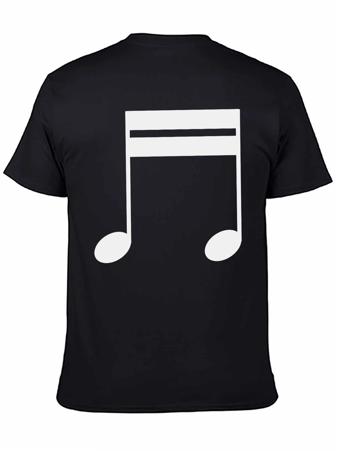 Black Music Note Graphic Tee - Black Cotton T-Shirt view 4