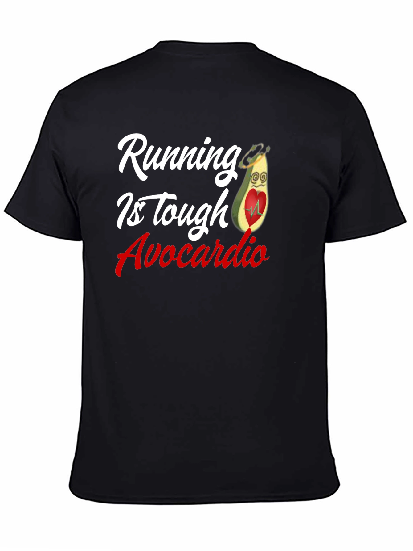 Black Running is Tough Avocardio Black T-Shirt view 4