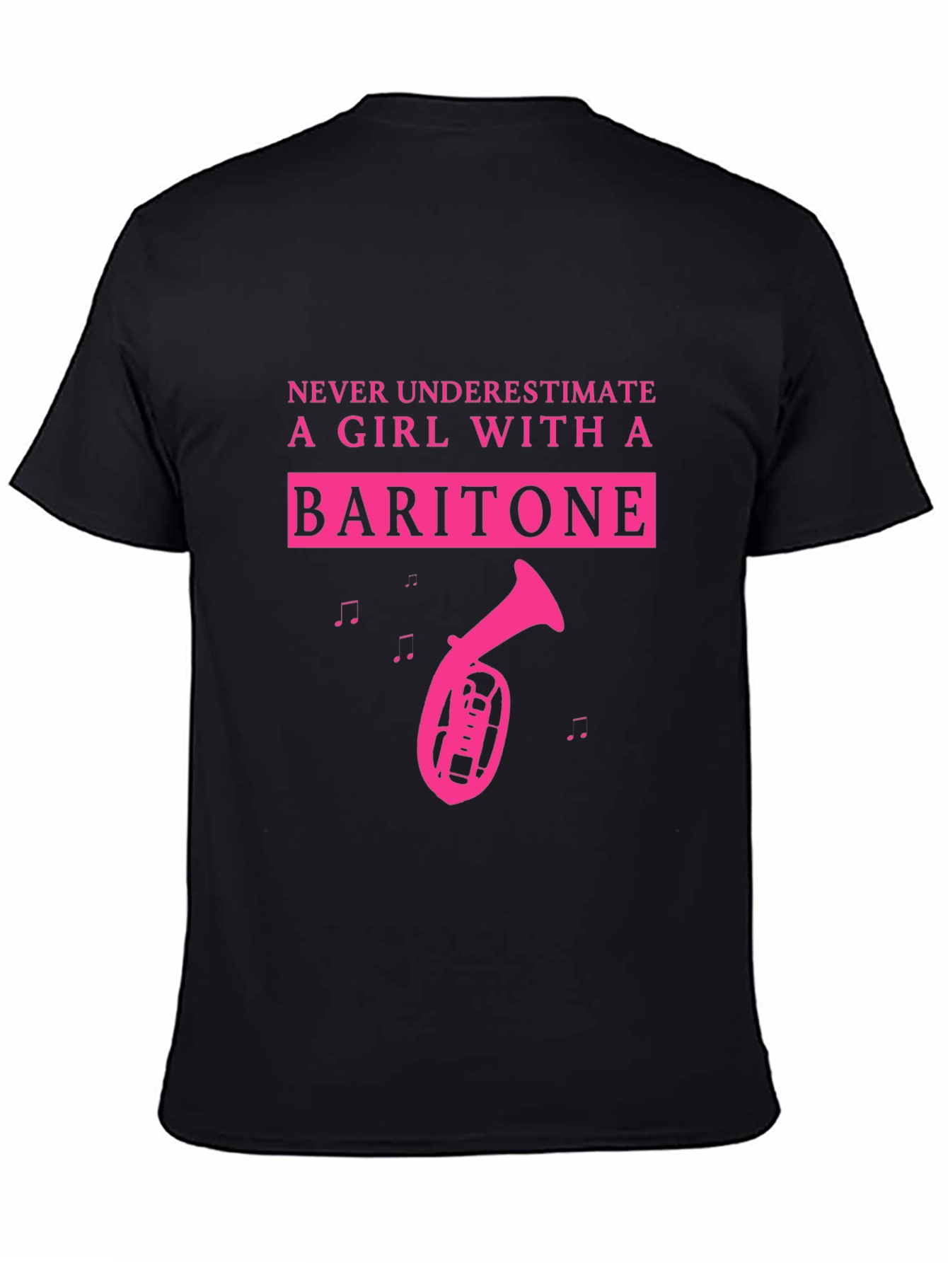 Black Baritone Girl T-Shirt - Musical Instrument Tee view 4