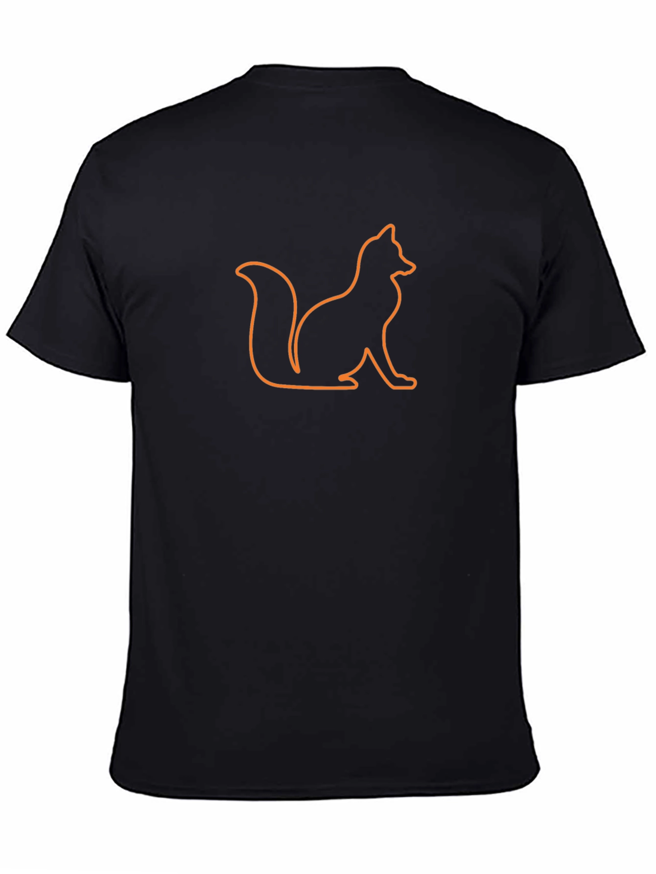Black Fox Outline Graphic T-Shirt - Minimalist Design view 4