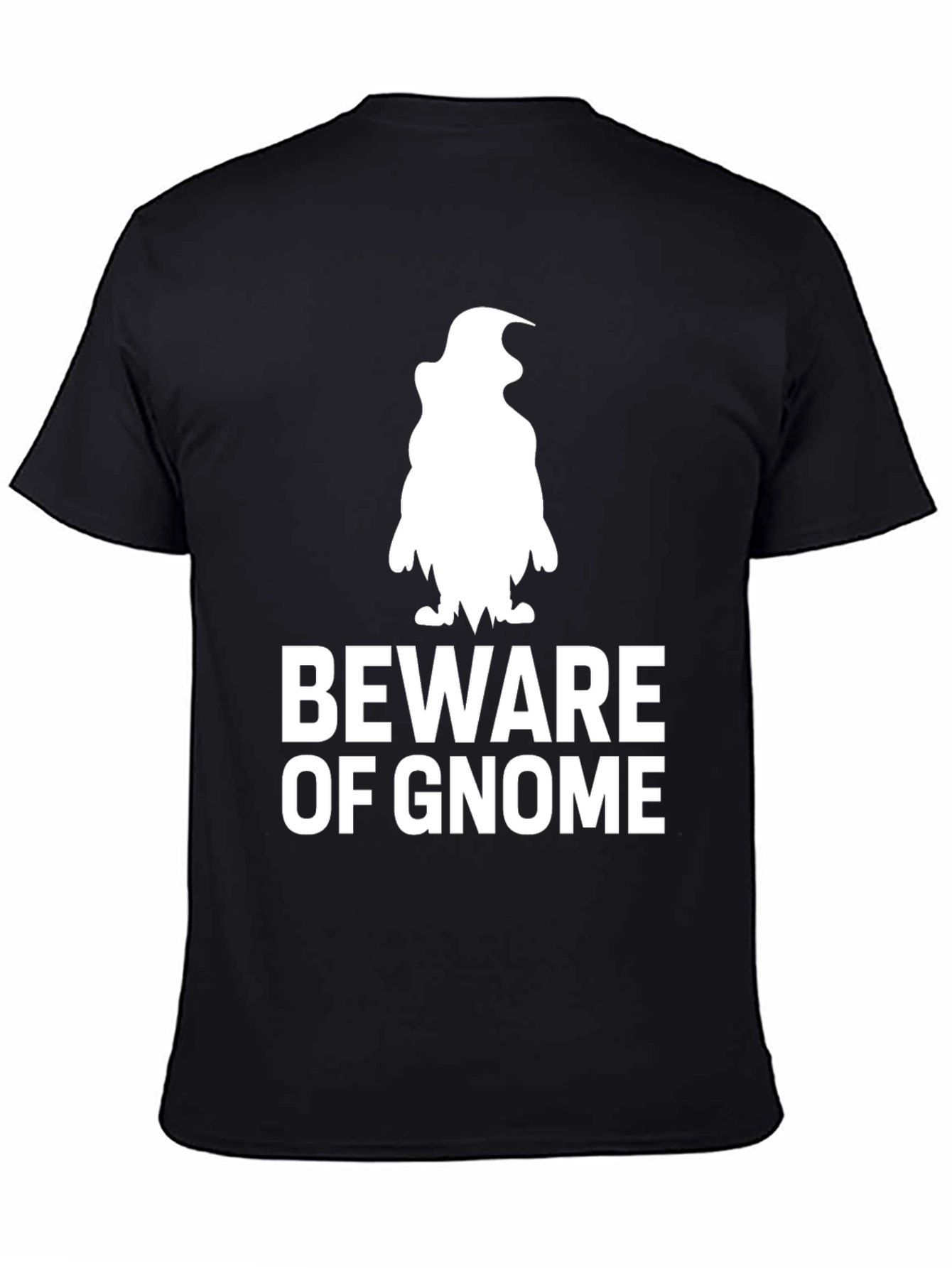 Black Beware of Gnome Graphic T-Shirt - Black view 4