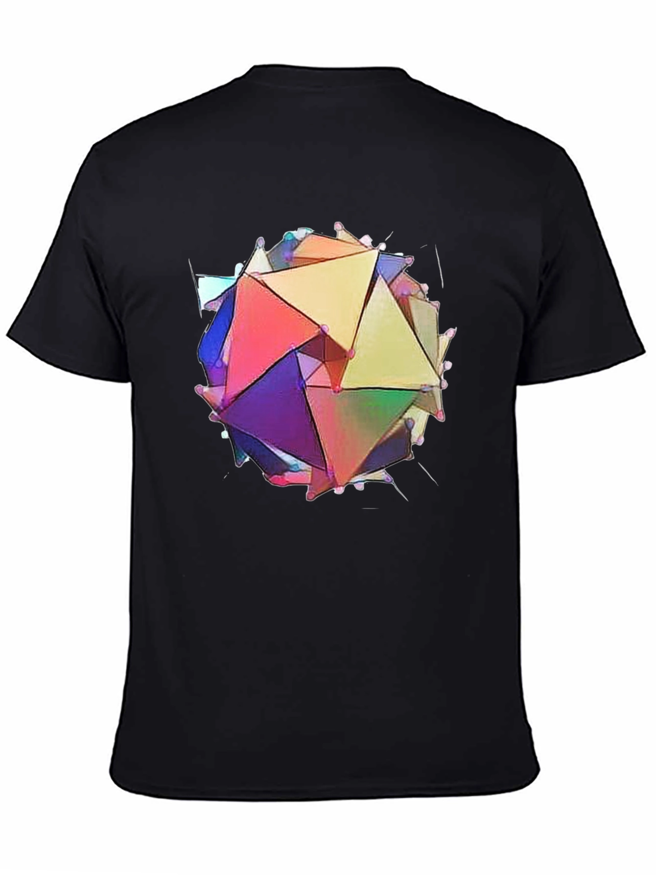 Black Abstract Geometric Prism Tee view 4