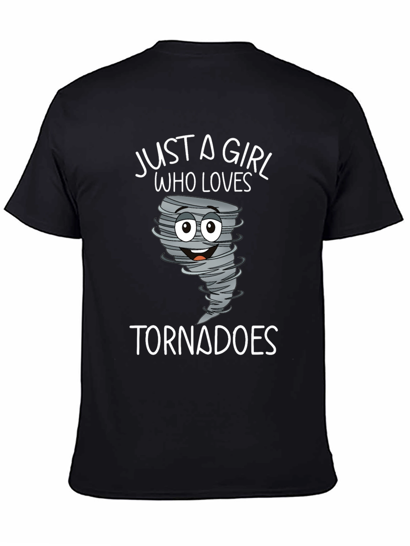 Black Just a Girl Who Loves Tornadoes T-Shirt view 4