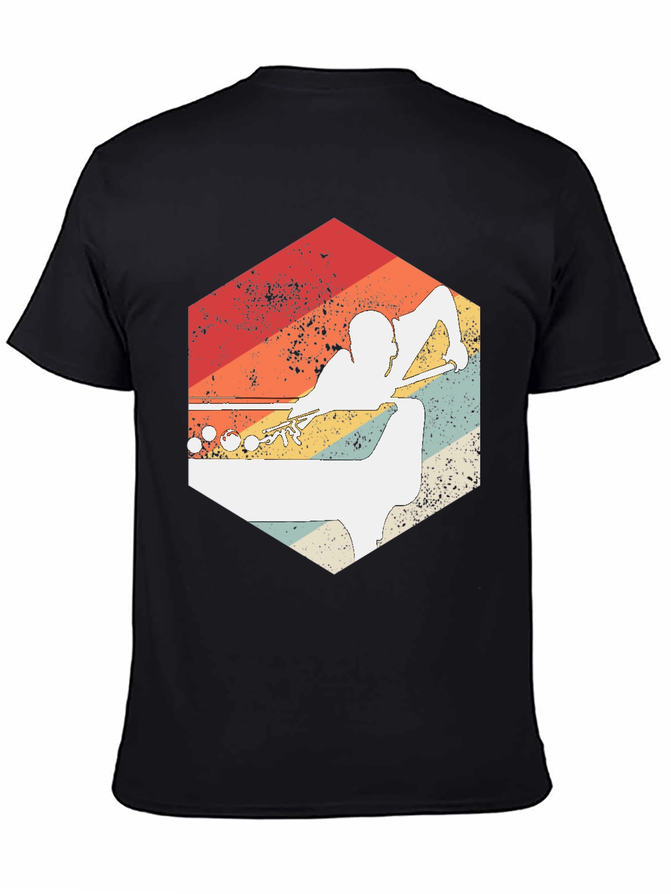Retro Billiards Player Graphic Tee - 4