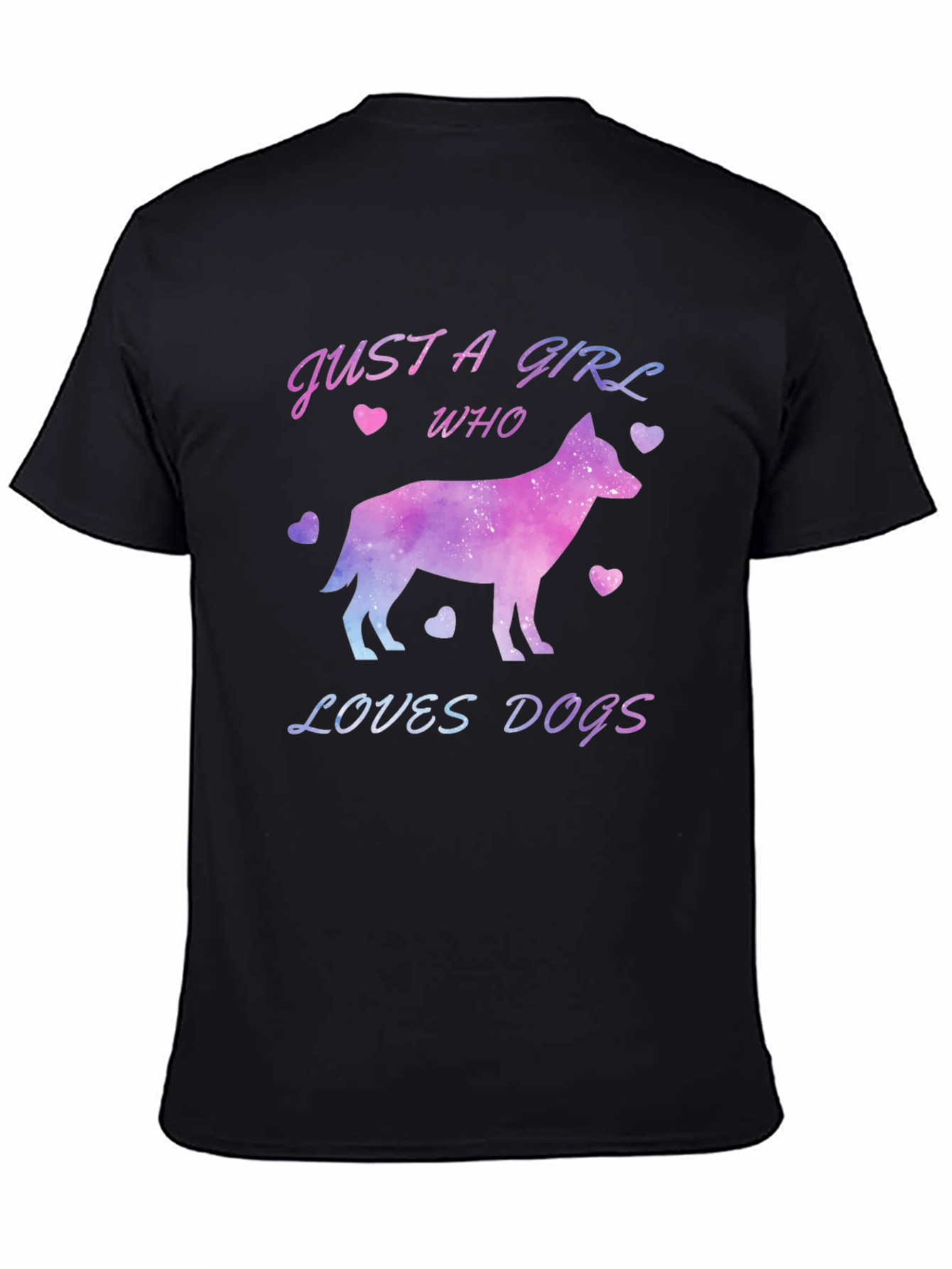 Black Just a Girl Who Loves Dogs T-Shirt view 4