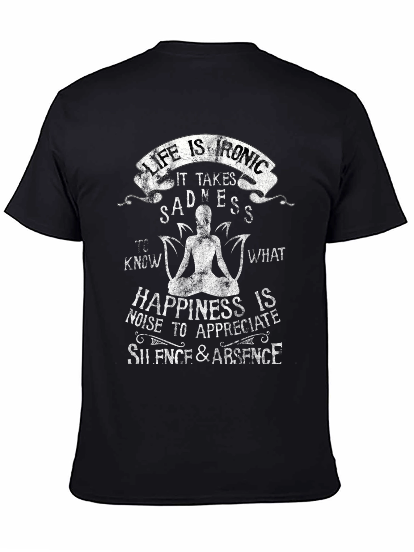 Black Life Is Ironic Graphic T-Shirt view 4