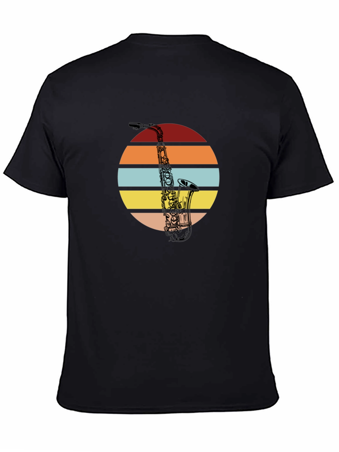 Black Saxophone Sunset Graphic Tee - Vintage Style view 4