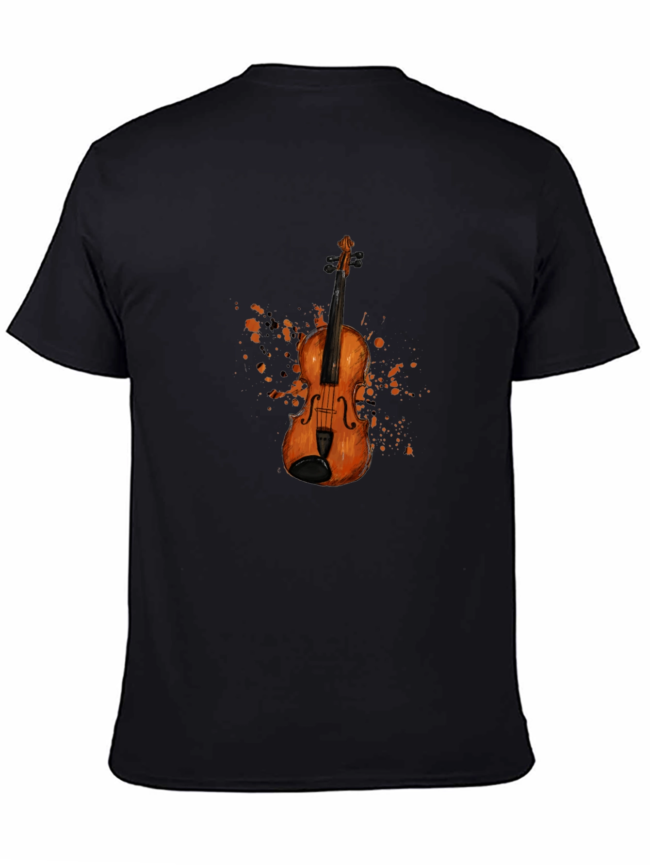 Black Violin Graphic Print Black T-Shirt view 4