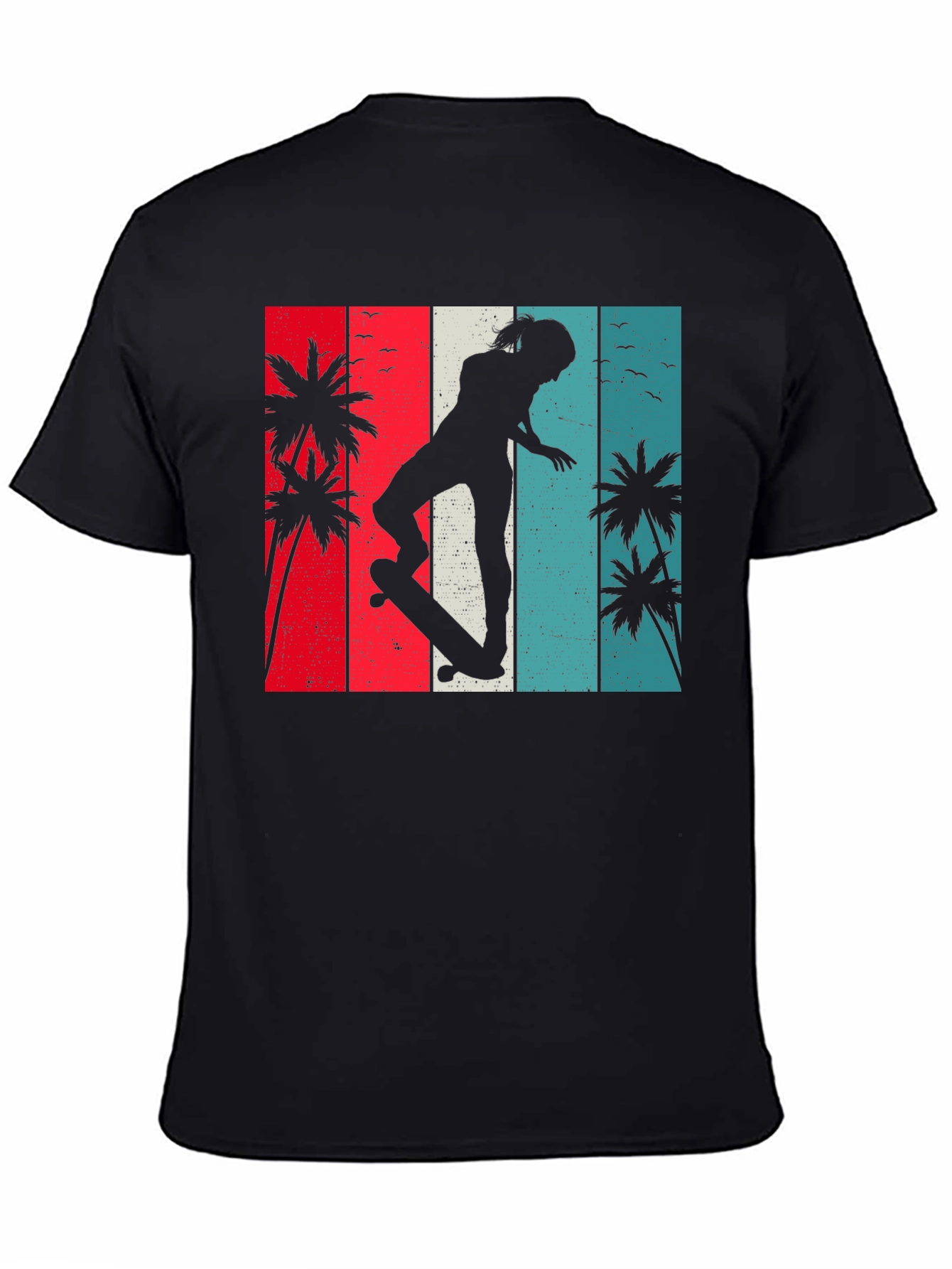 Black Retro Skater T-Shirt view 4
