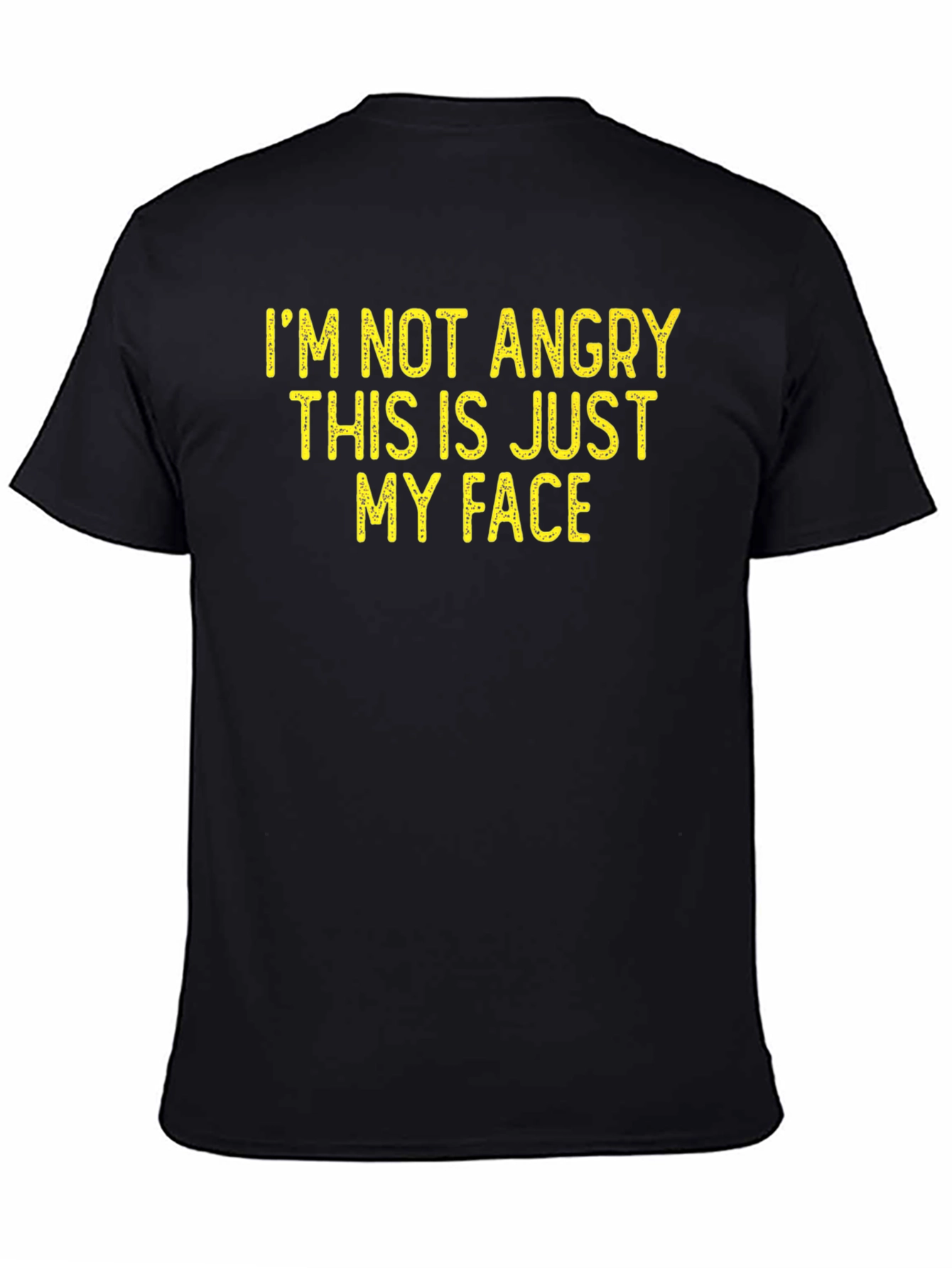 Black Funny Slogan Tee - I'm Not Angry, This is Just My Face! view 4