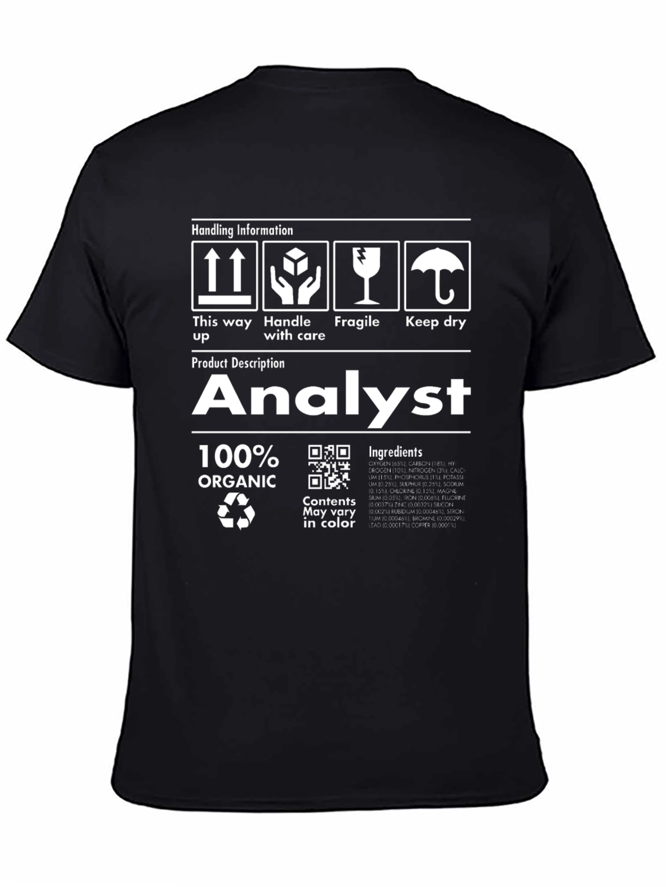 Black Analyst 100% Organic T-Shirt view 4