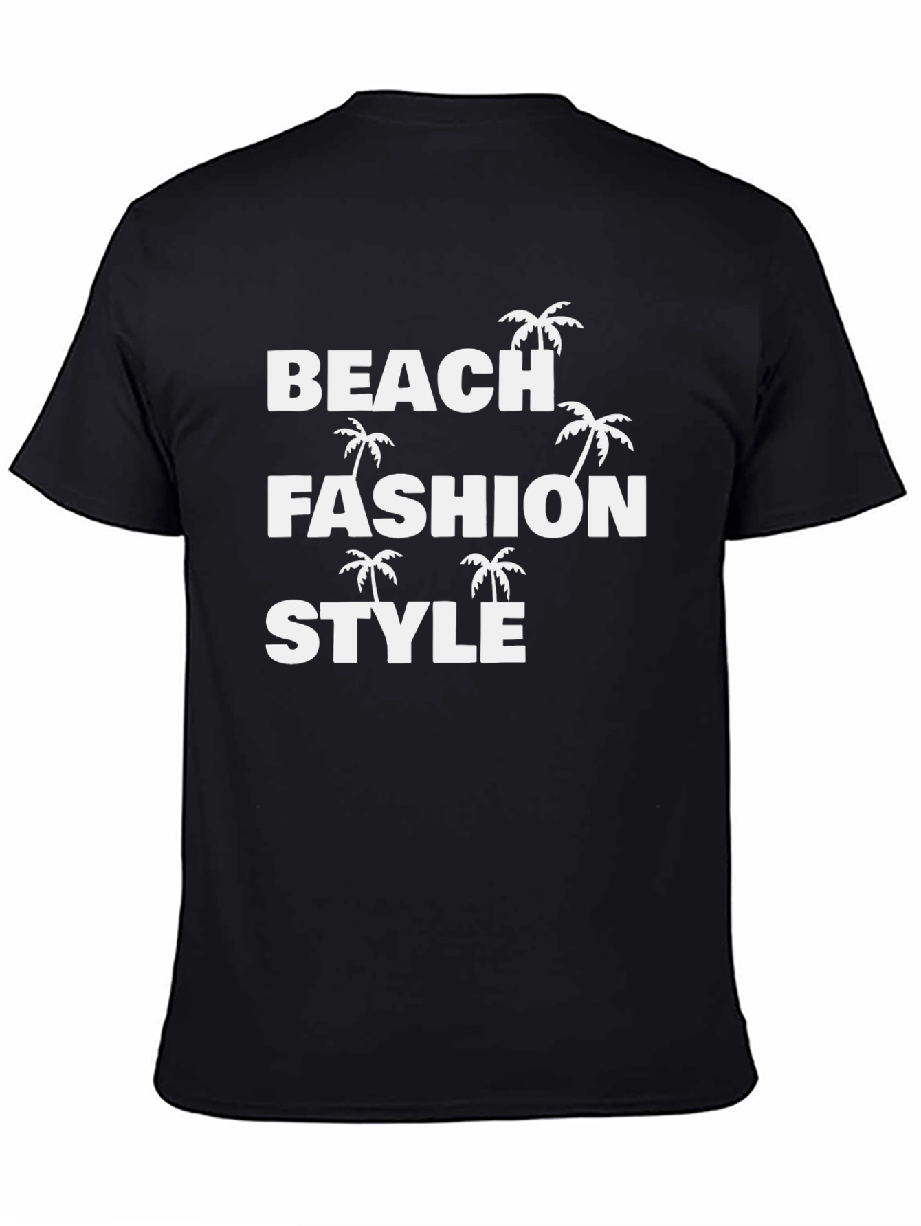 Black Beach Fashion Style Black Graphic T-Shirt view 4