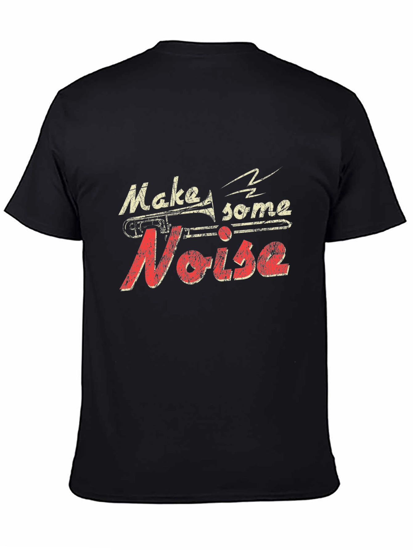 Black Make Some Noise Black Graphic T-Shirt view 4