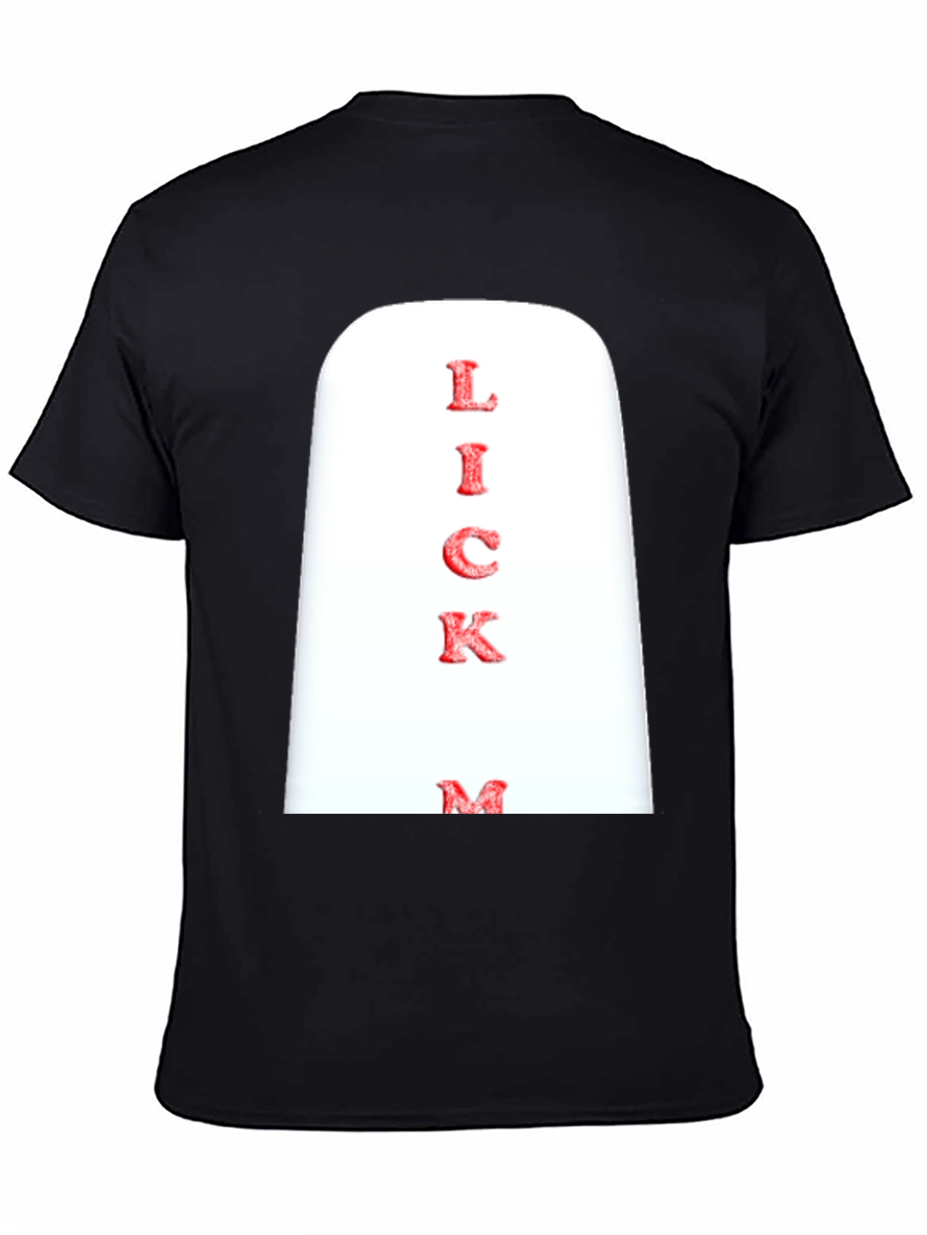 Black Novelty "Lick Me" Graphic Print Black T-Shirt view 4