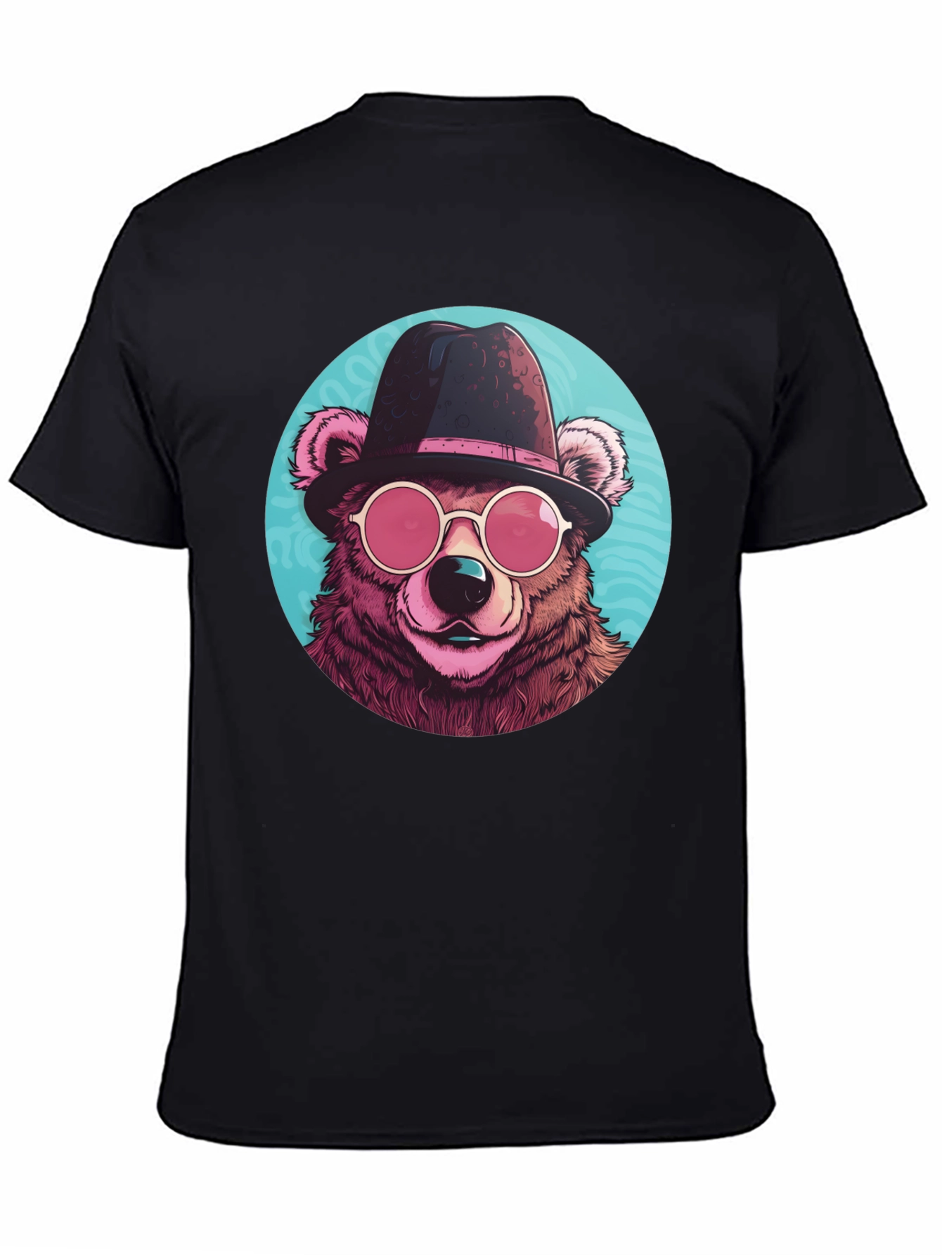 Black Cool Bear Graphic Tee - Stylish Animal Print T-Shirt view 4