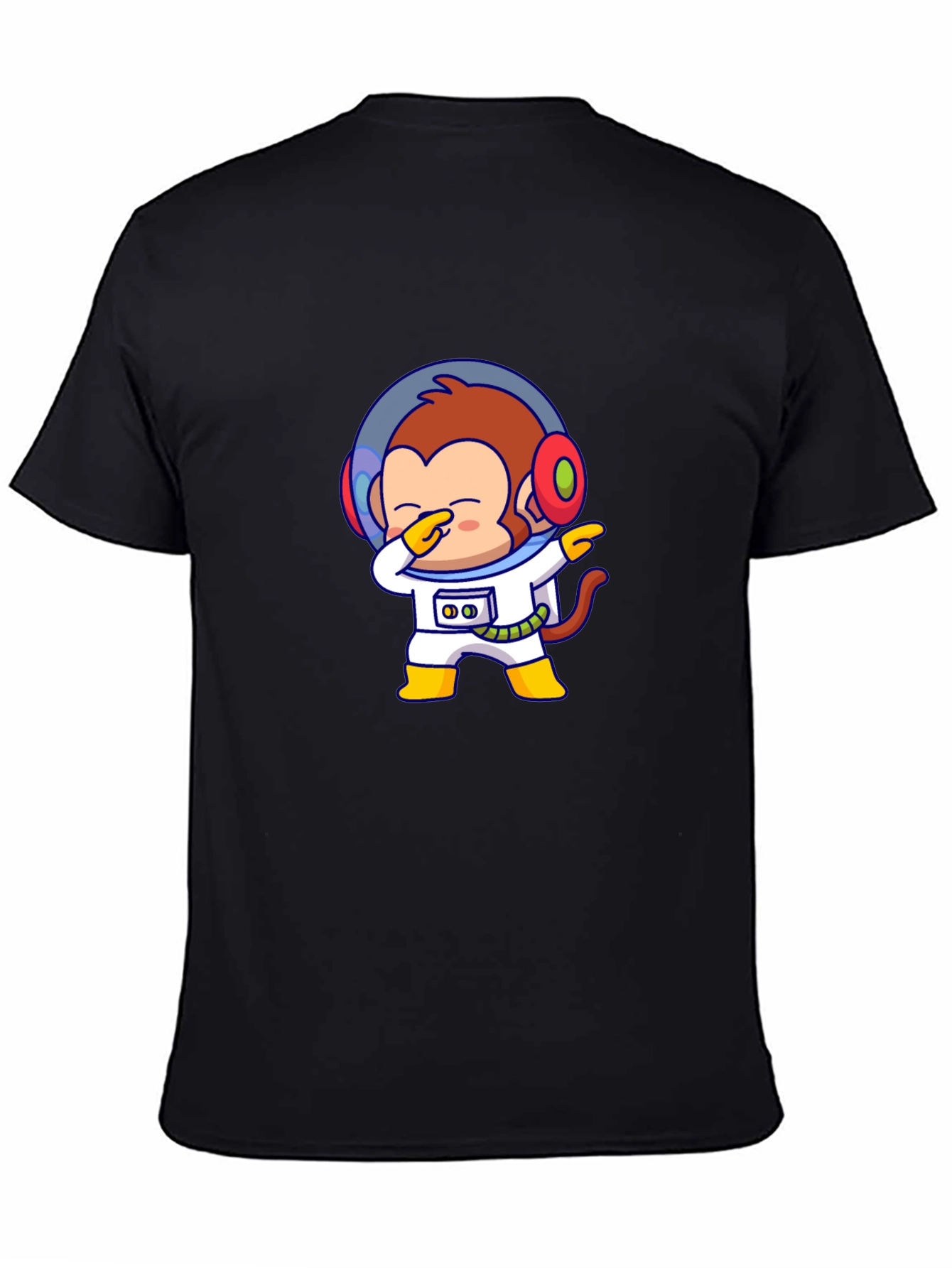 Black Monkey Astronaut T-Shirt - Dabbin' in Space! view 4