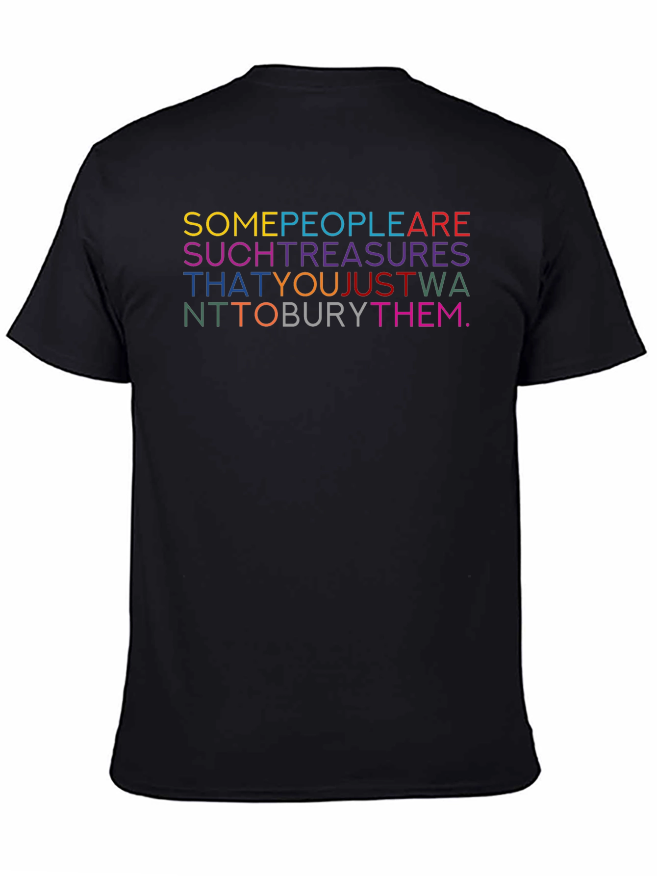 Black Colorful Text Graphic T-Shirt view 4