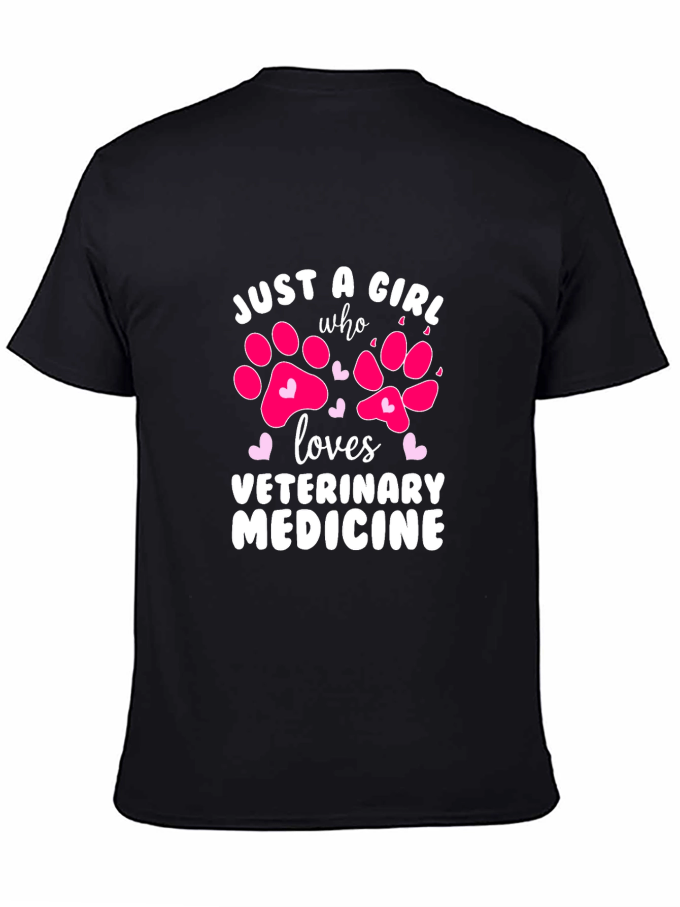 Black Just A Girl Who Loves Veterinary Medicine T-Shirt view 4