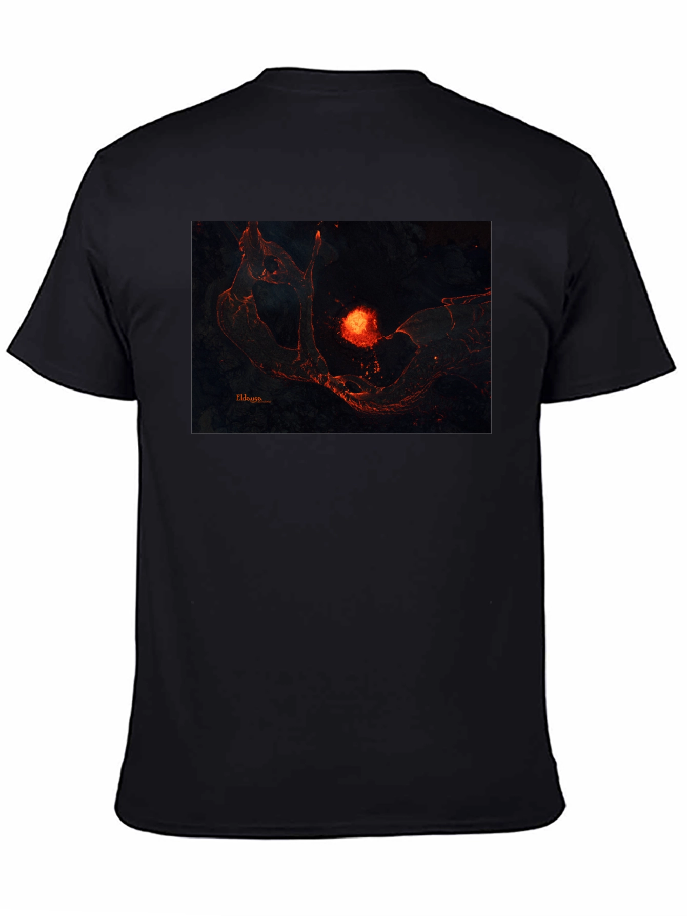 Black Lava Landscape Graphic Black T-Shirt view 4