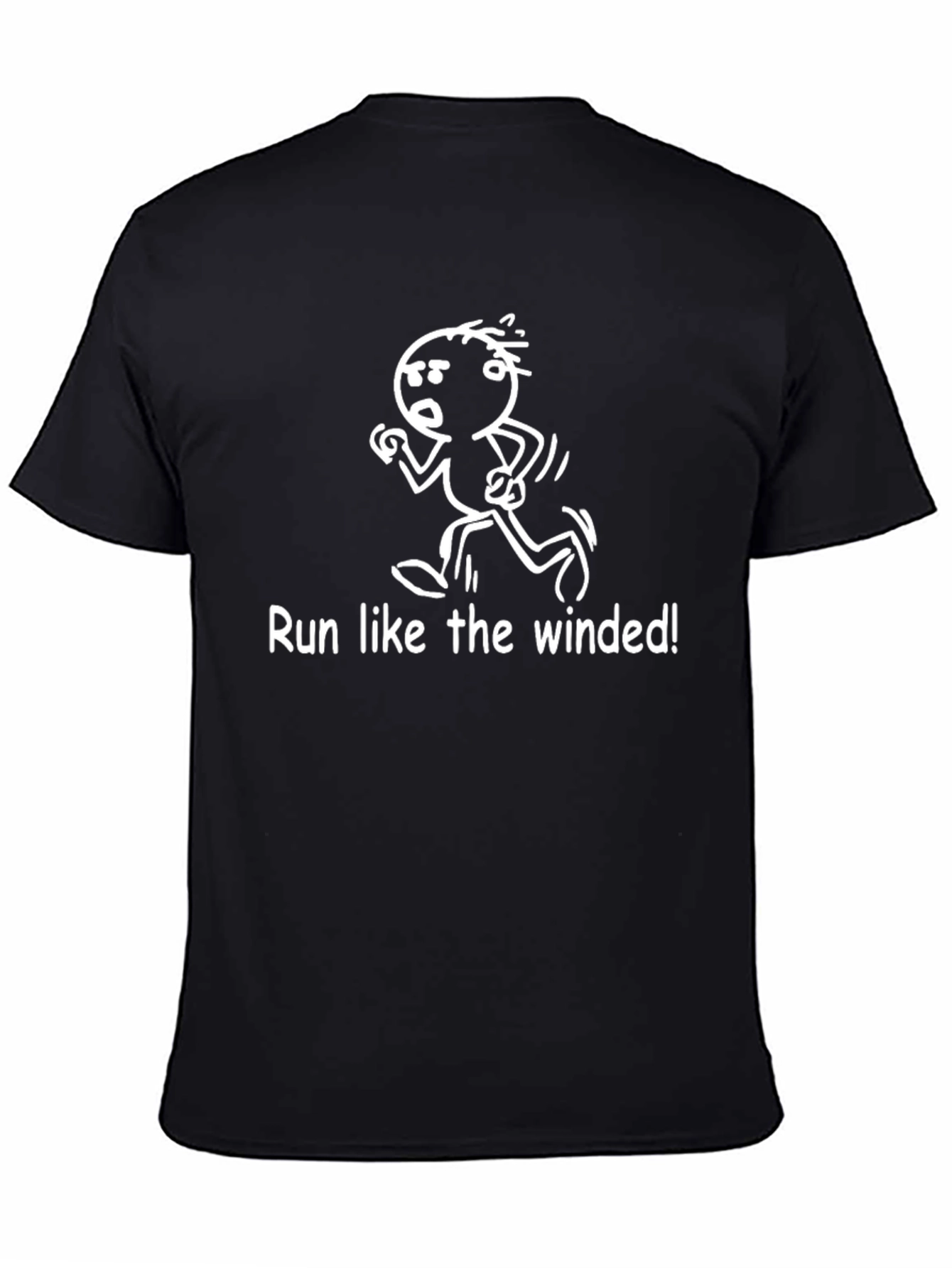 Black Funny Running T-Shirt - Run Like the Winded! view 4