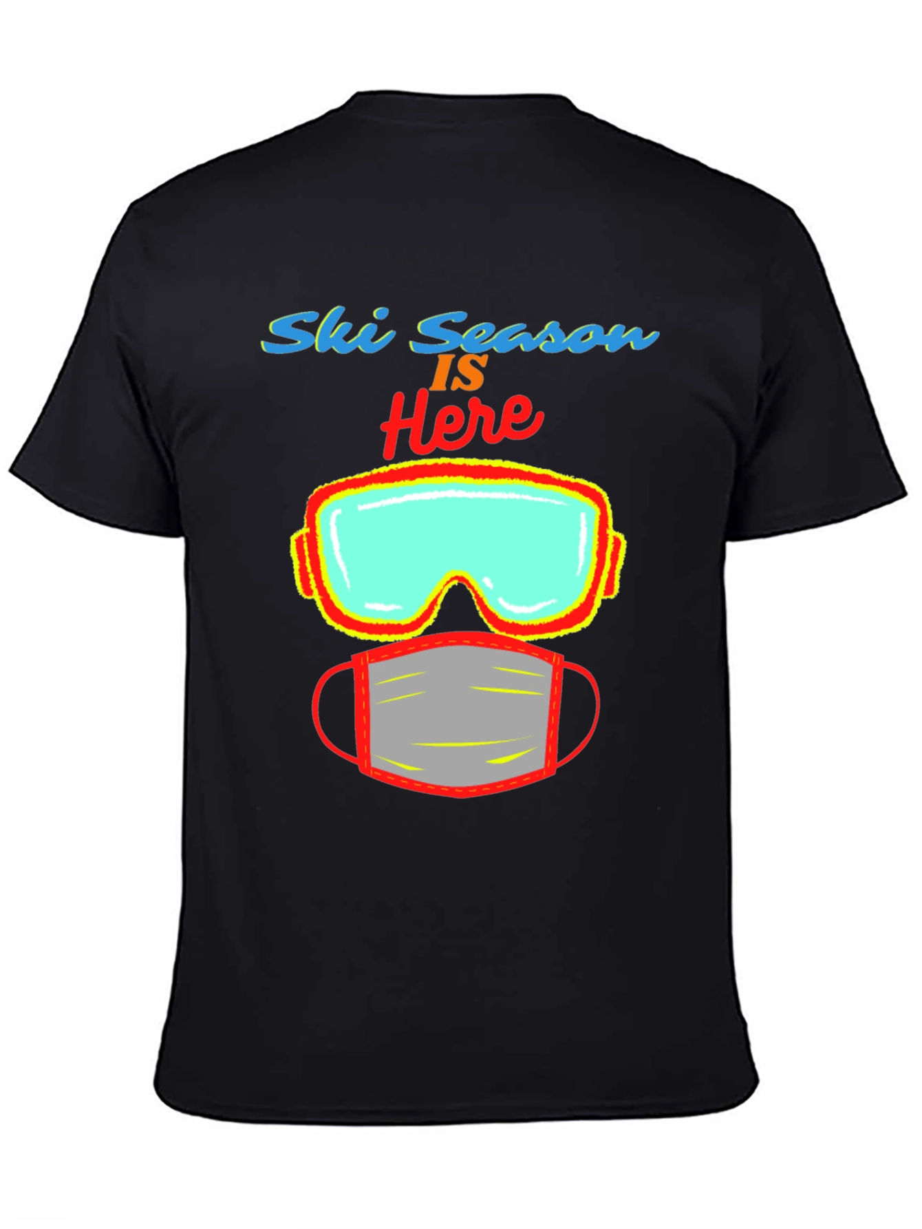 Black Ski Season Mask T-Shirt view 4