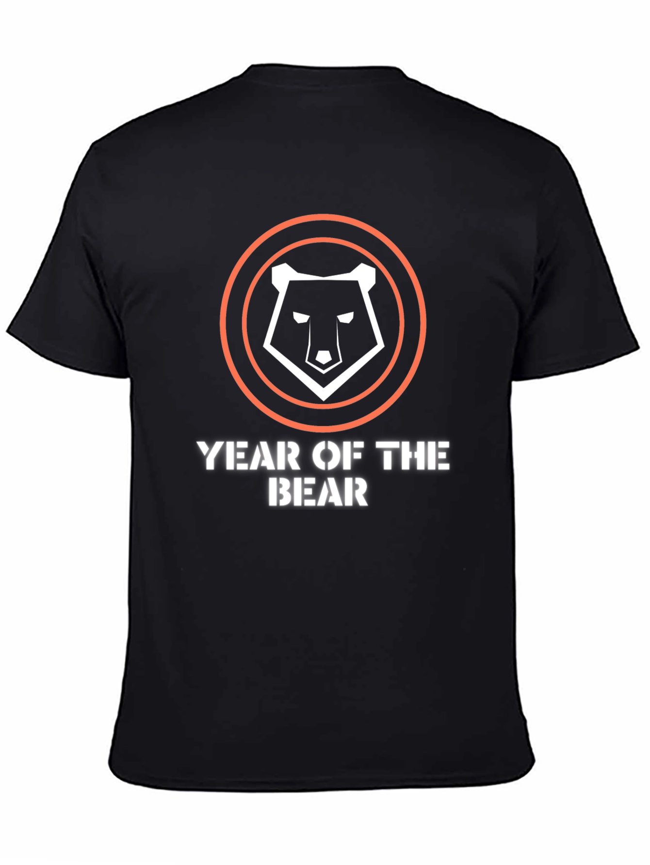 Black Year of the Bear Graphic Tee - Black Cotton Shirt view 4