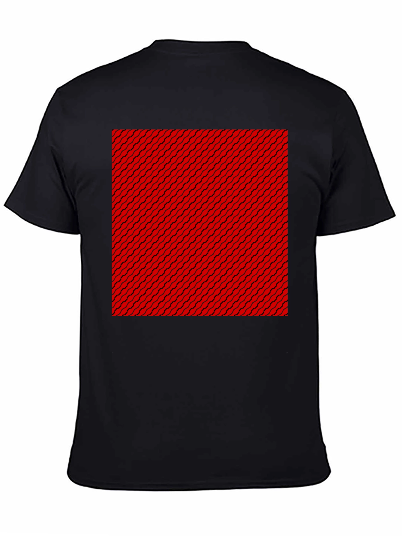 Black Patterned Graphic Tee - Black view 4