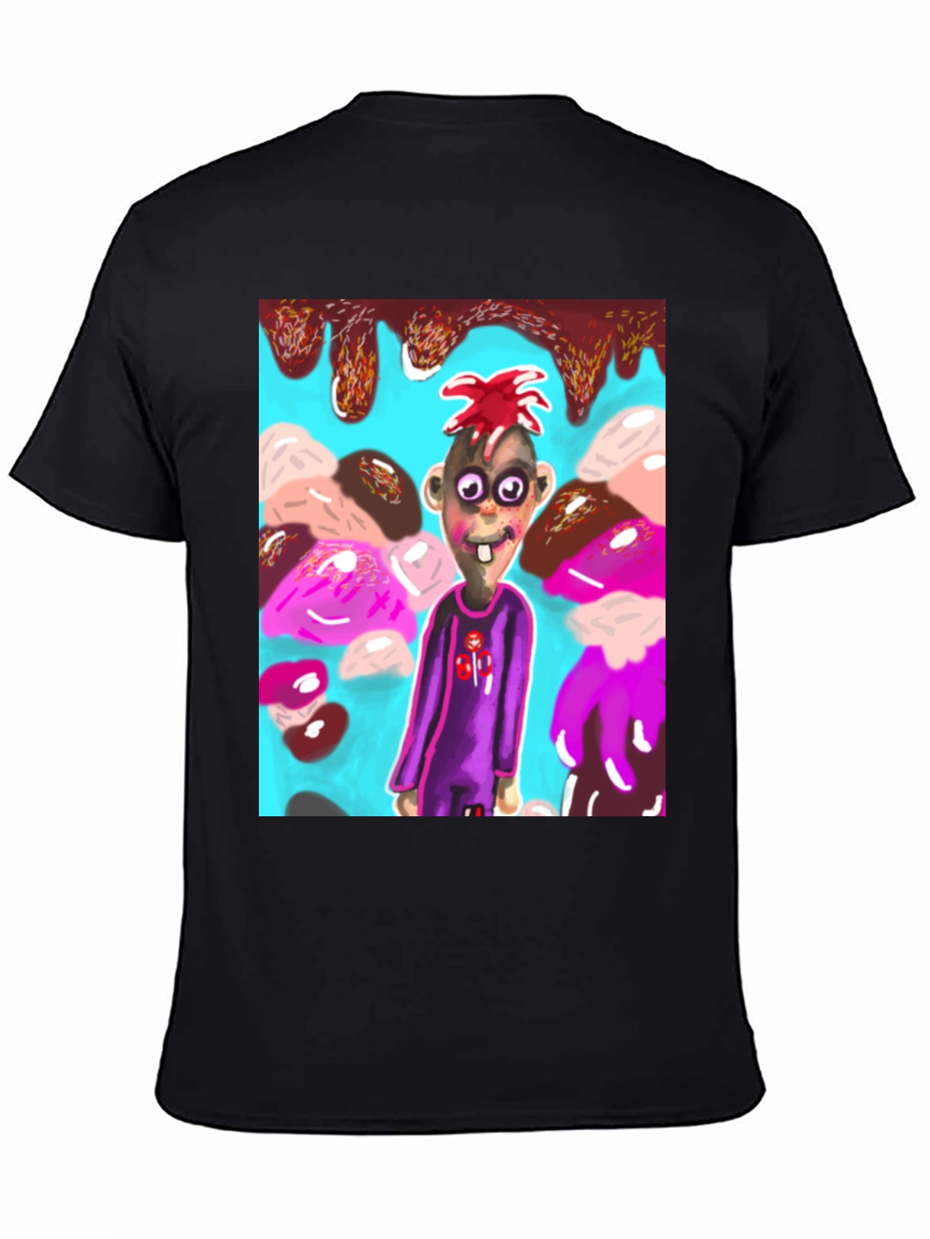 Black Cartoon Character Graphic Tee view 4