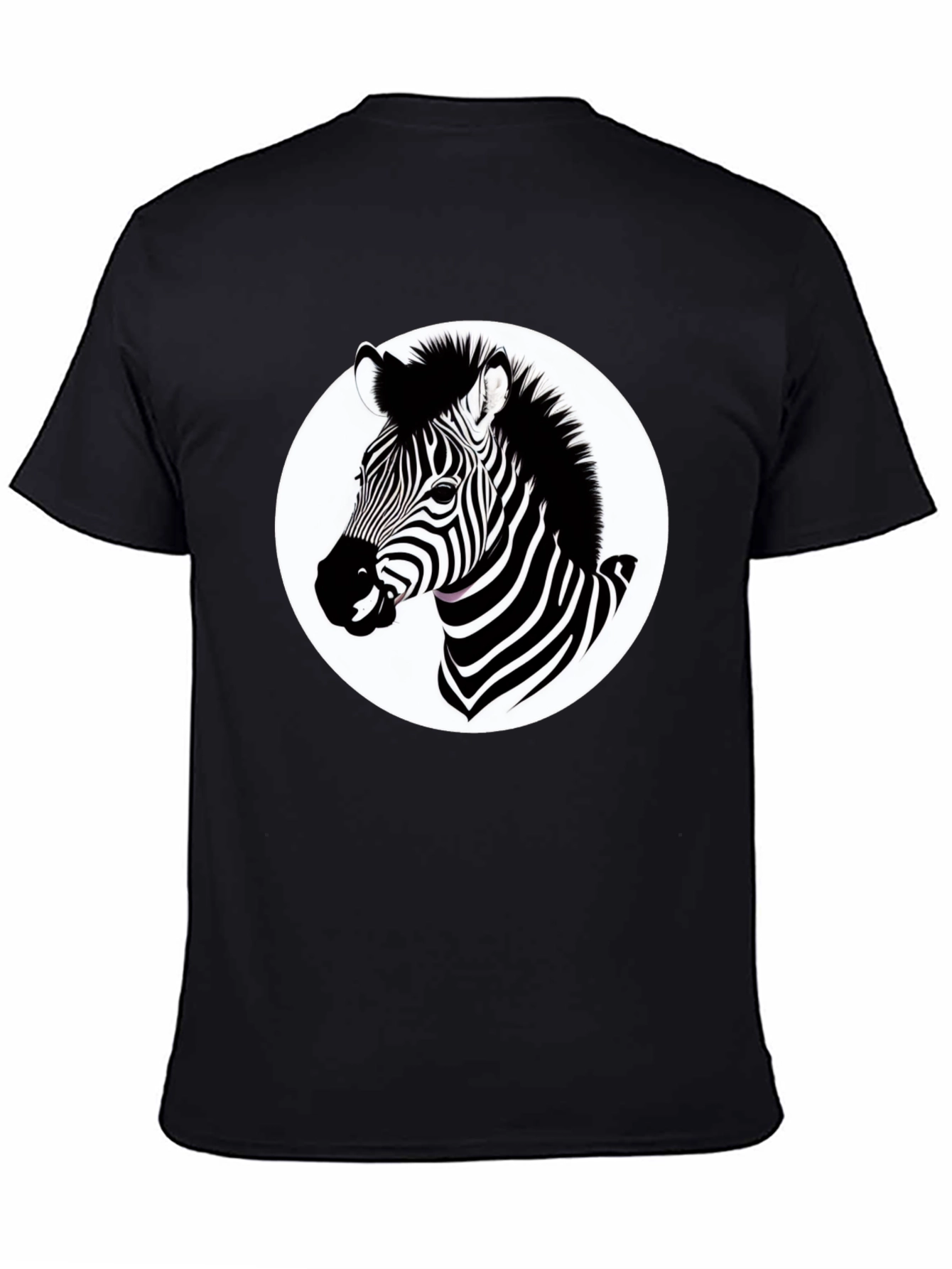 Black Zebra Graphic T-Shirt - Black Cotton Blend Tee view 4