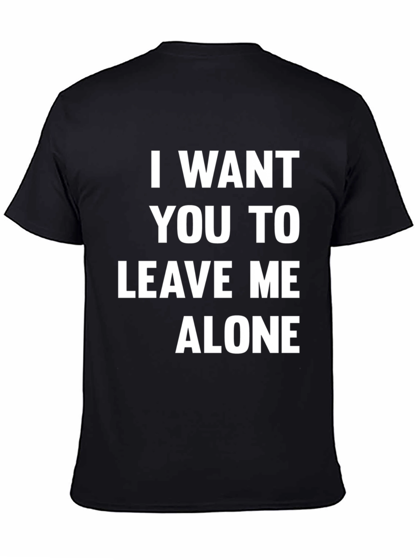 Black Leave Me Alone Graphic Tee - Black Cotton view 4