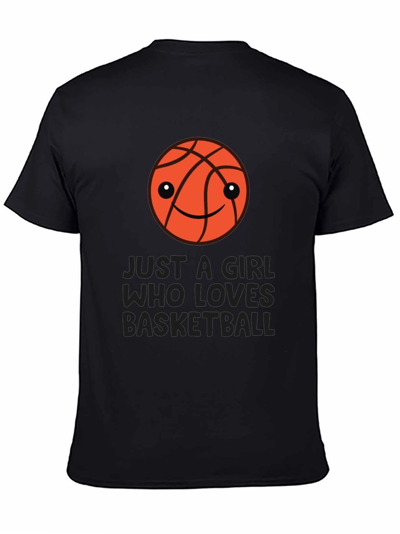 Black Just a Girl Who Loves Basketball T-Shirt view 4