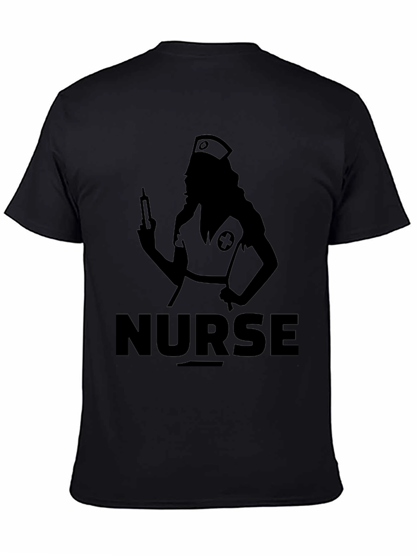 Black Nurse Silhouette Graphic Tee - Classic Black view 4