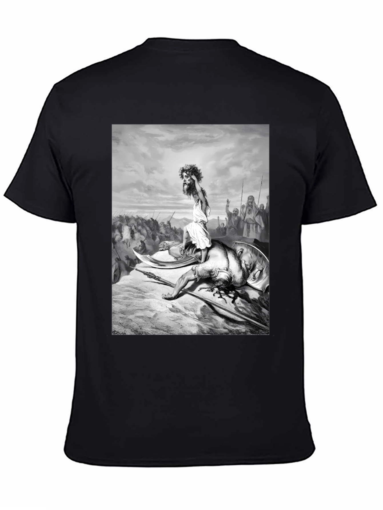 Black David and Goliath Graphic Tee - Black Cotton Blend view 4