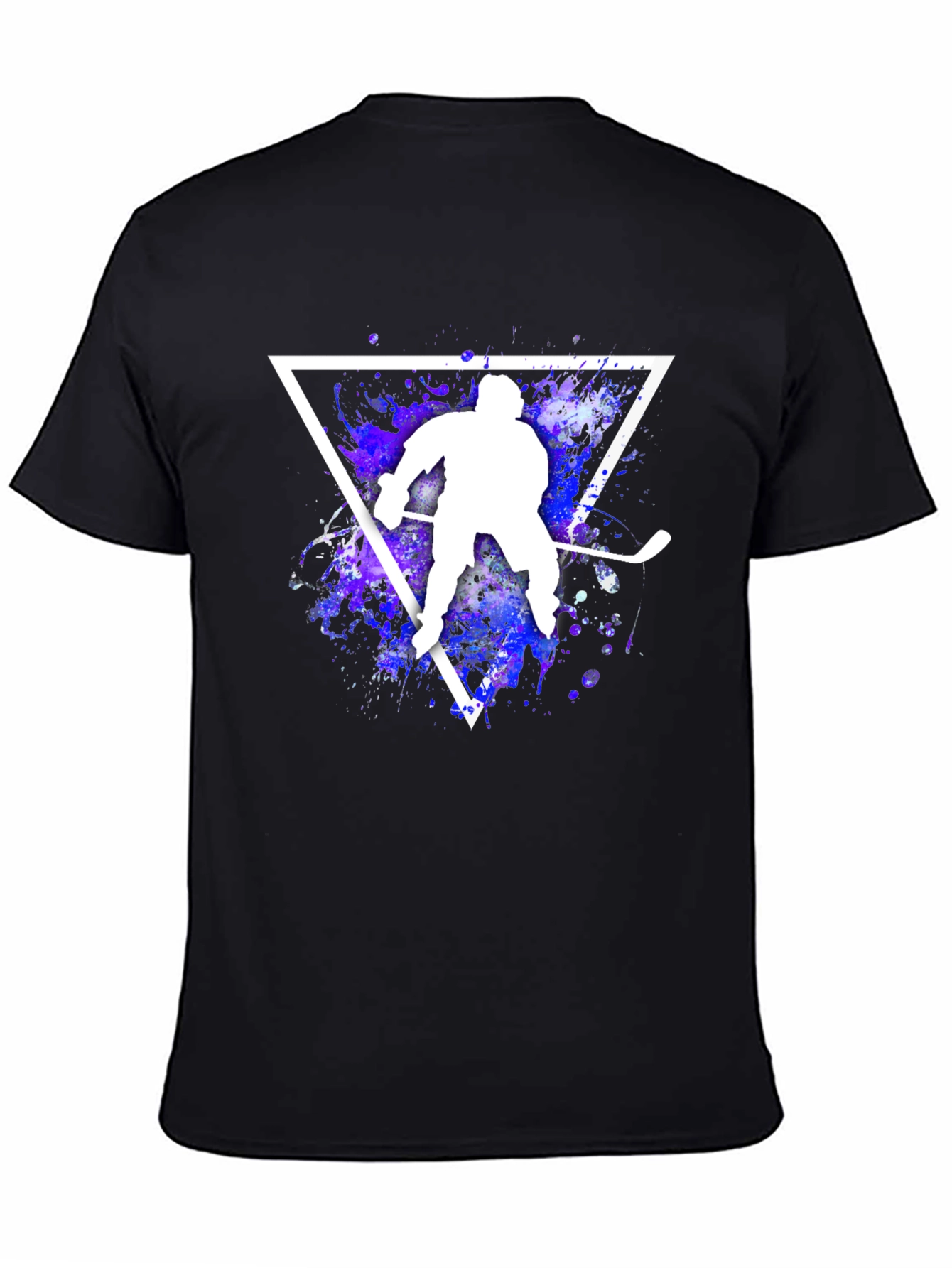 Black Hockey Player Graphic T-Shirt view 4