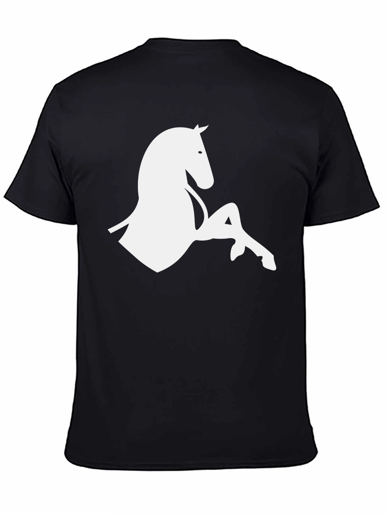 Black Horse Silhouette Graphic Black T-Shirt view 4