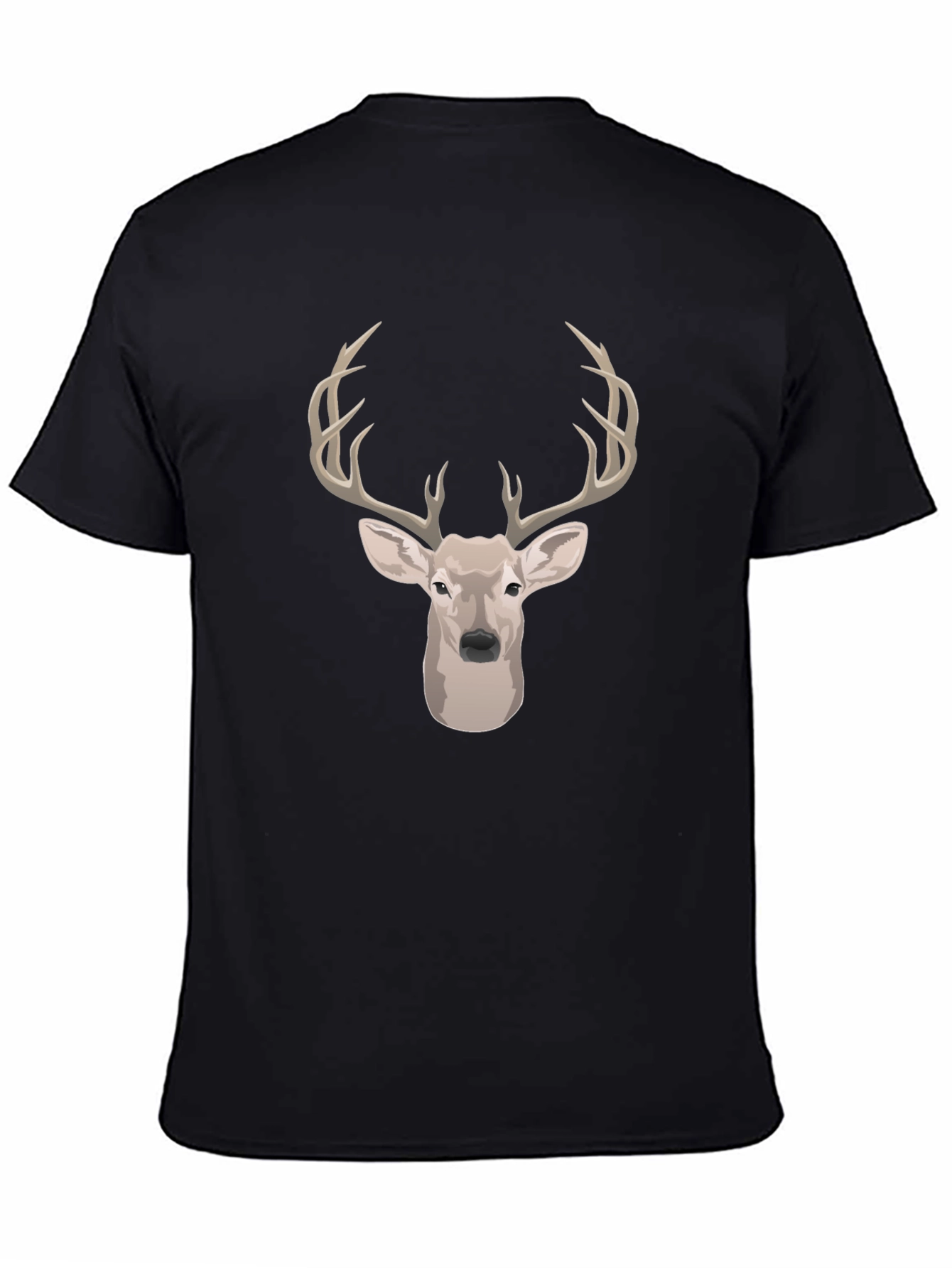 Black Deer Head Graphic Print Black T-Shirt view 4