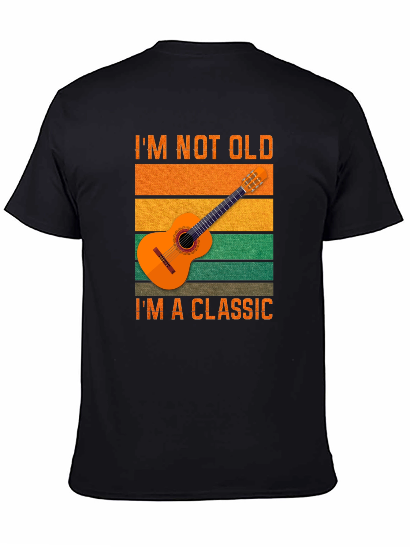 Black I'm Not Old I'm A Classic Guitar T-Shirt view 4