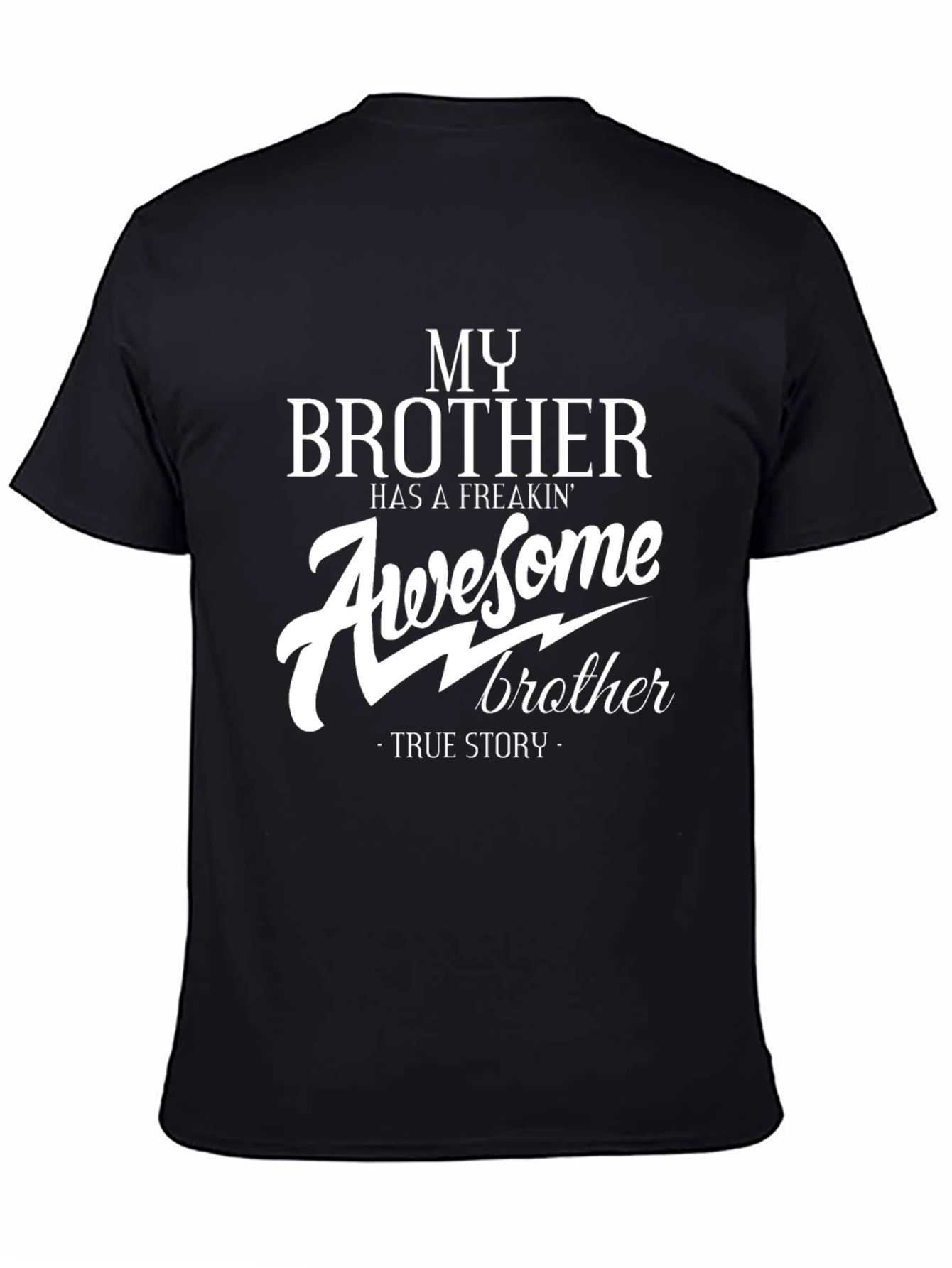 Black Awesome Brother T-Shirt - Funny Slogan Tee view 4
