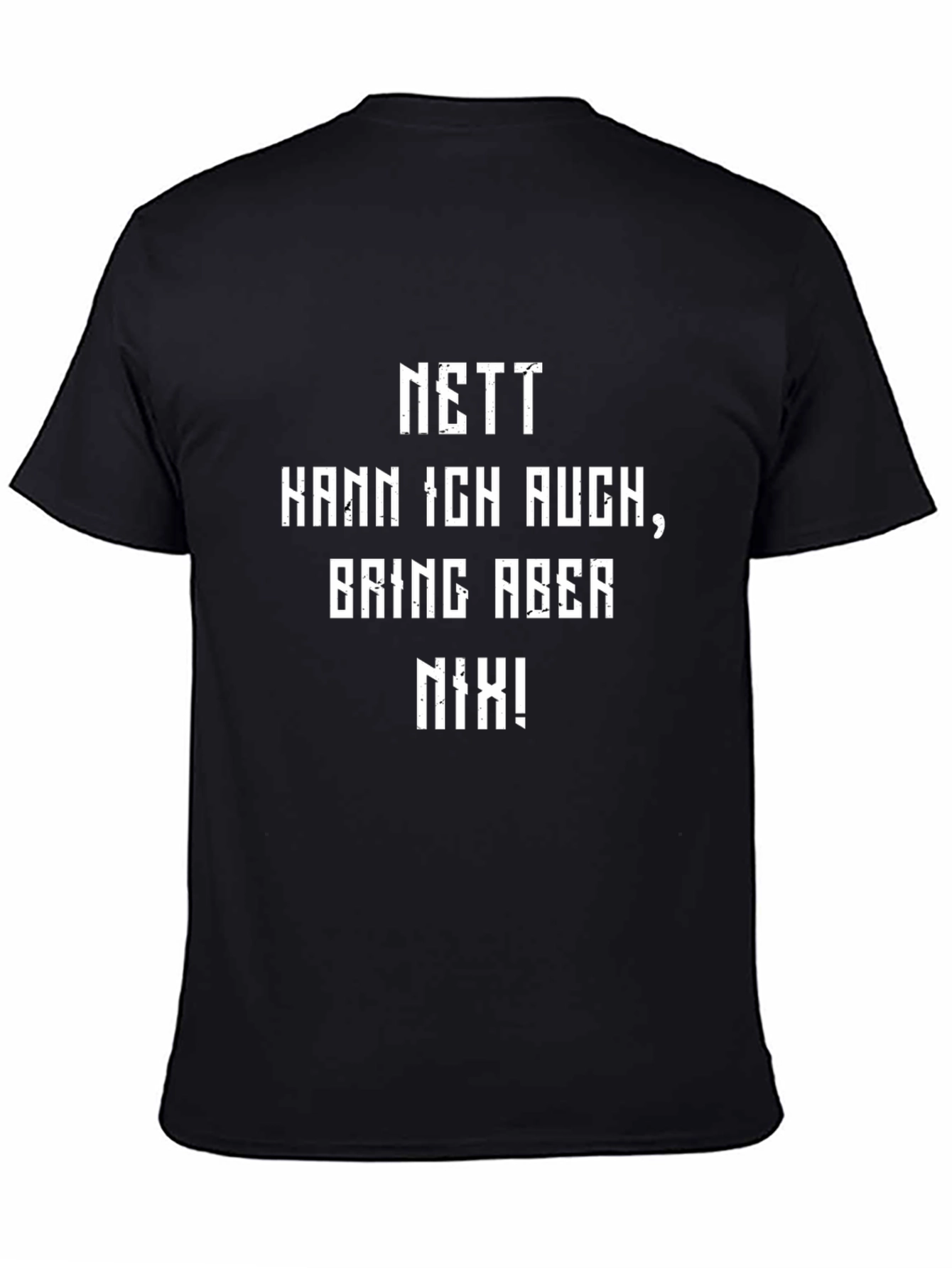 Black Nett Kann Ich Auch Men's Black Graphic T-Shirt view 4