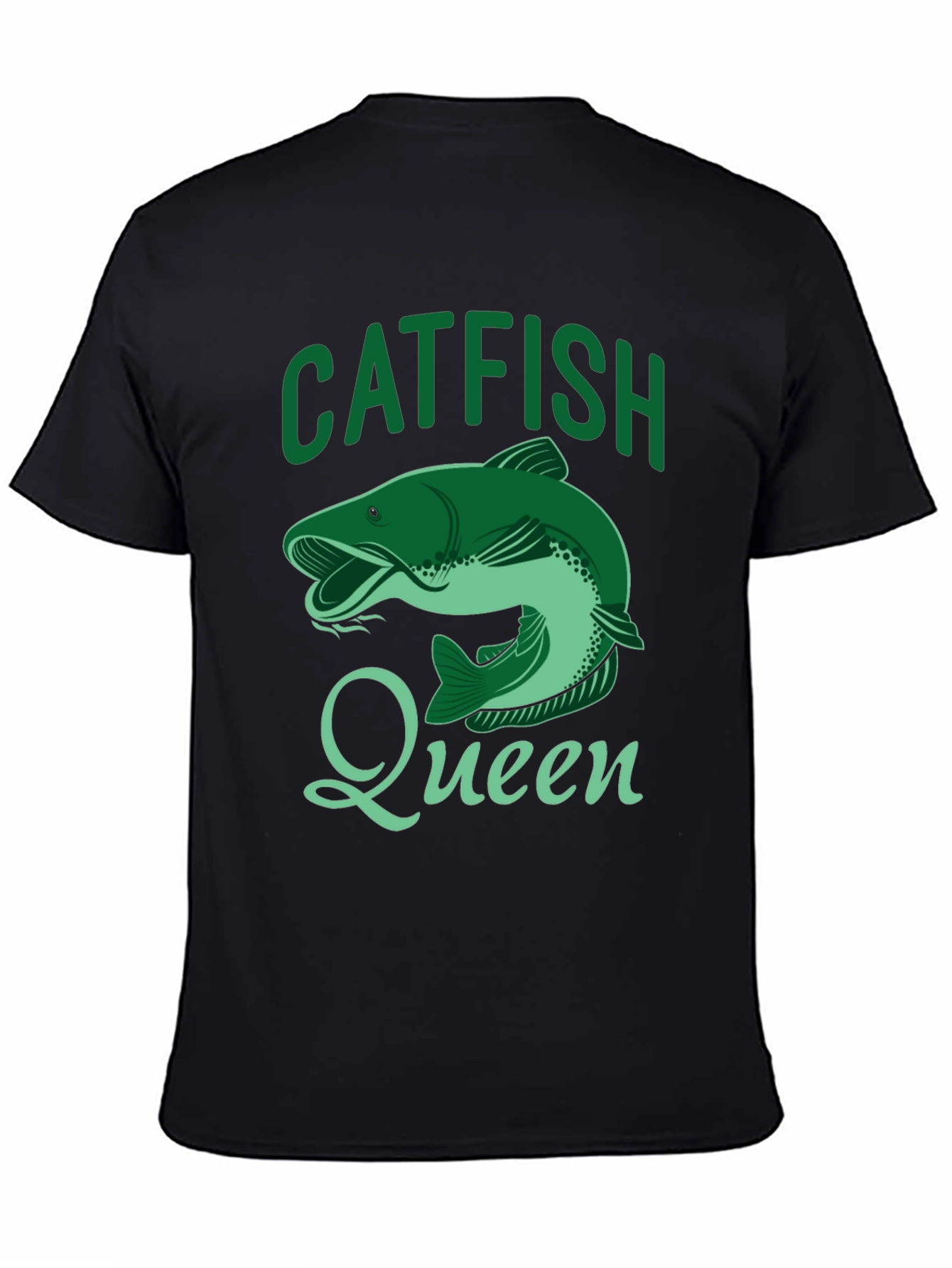 Black Catfish Queen Black T-Shirt - Fishing Apparel view 4
