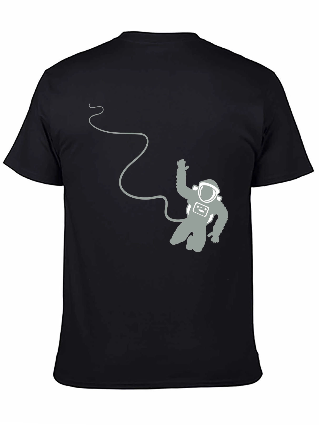 Black Astronaut Graphic Tee - Black Cotton Blend T-Shirt view 4