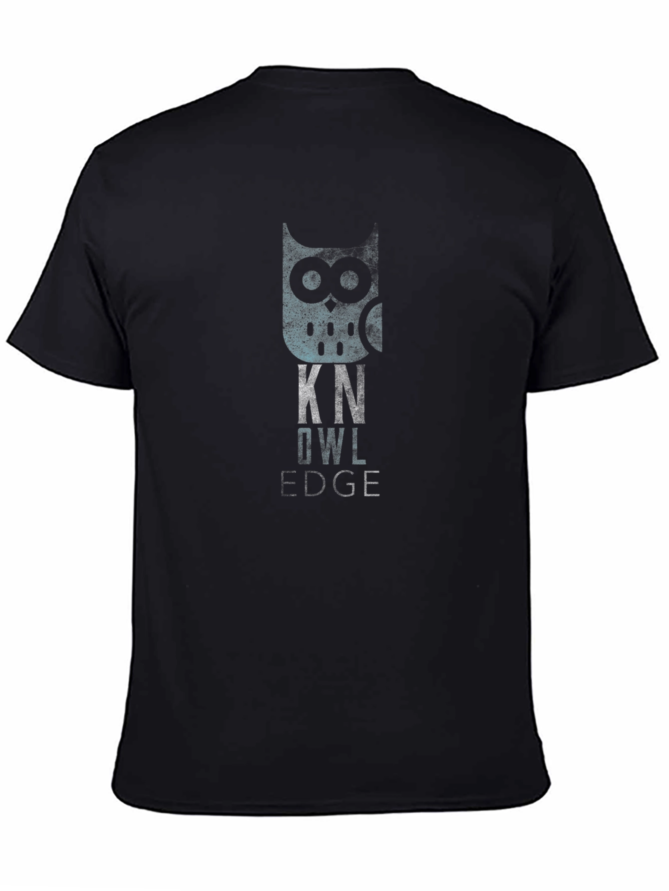 Black Knowledge Owl Graphic Tee - Stylish Men's Black T-Shirt view 4
