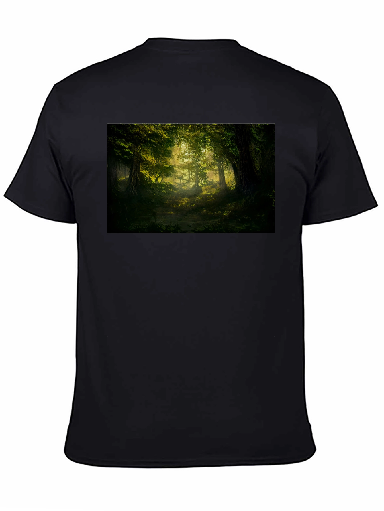 Black Enchanted Forest Graphic Tee - Nature Lover's Shirt view 4