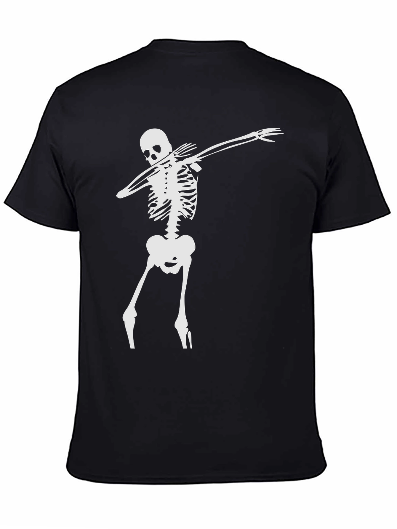 Black Skeleton Dabbing Tee - Black Graphic T-Shirt view 4