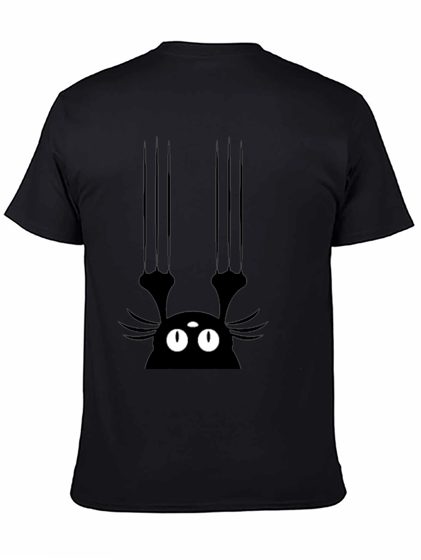 Black Black Cat Scratch T-Shirt - Men's Graphic Tee view 4