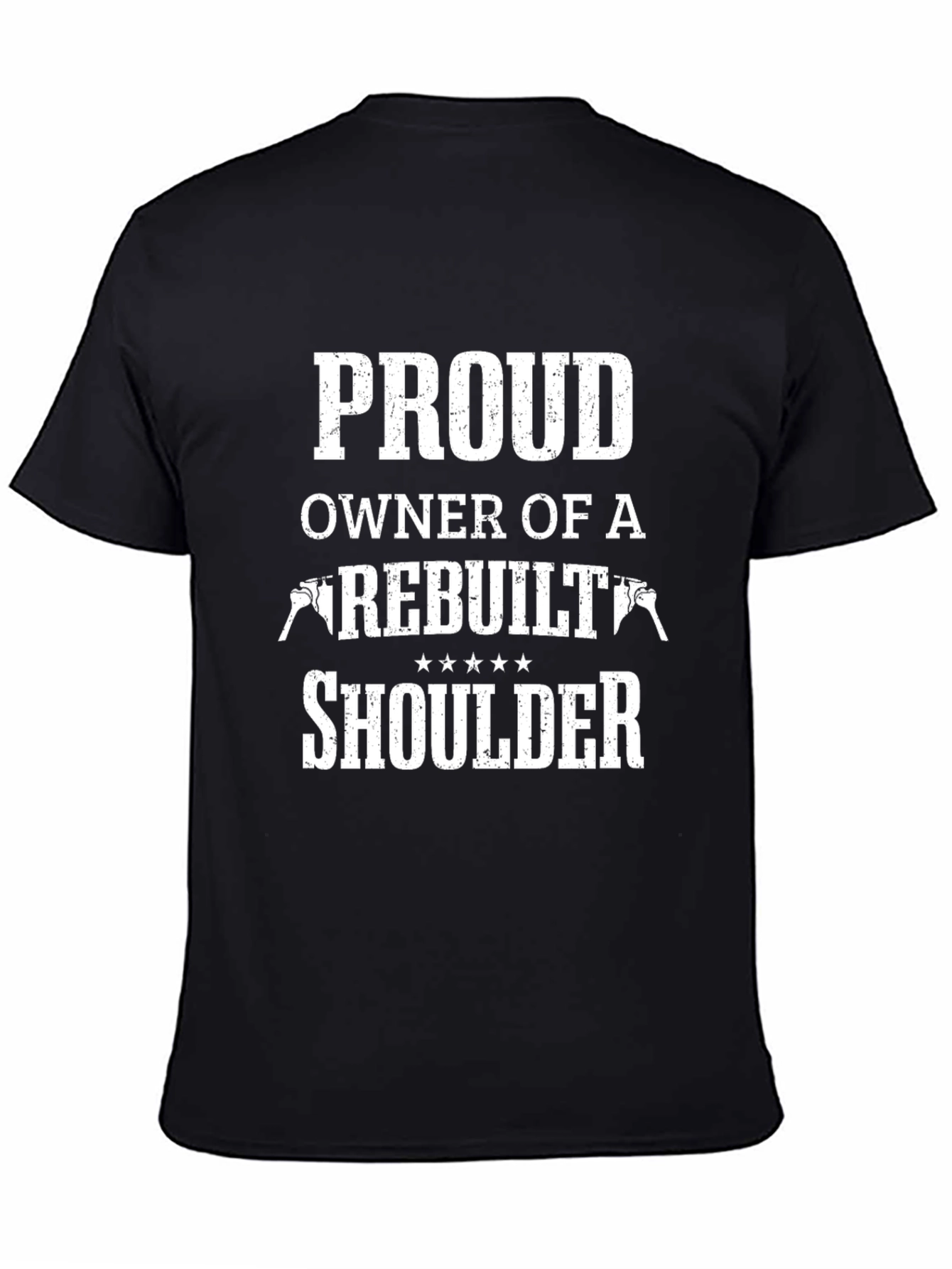 Black Proud Rebuilt Shoulder T-Shirt - Black view 4