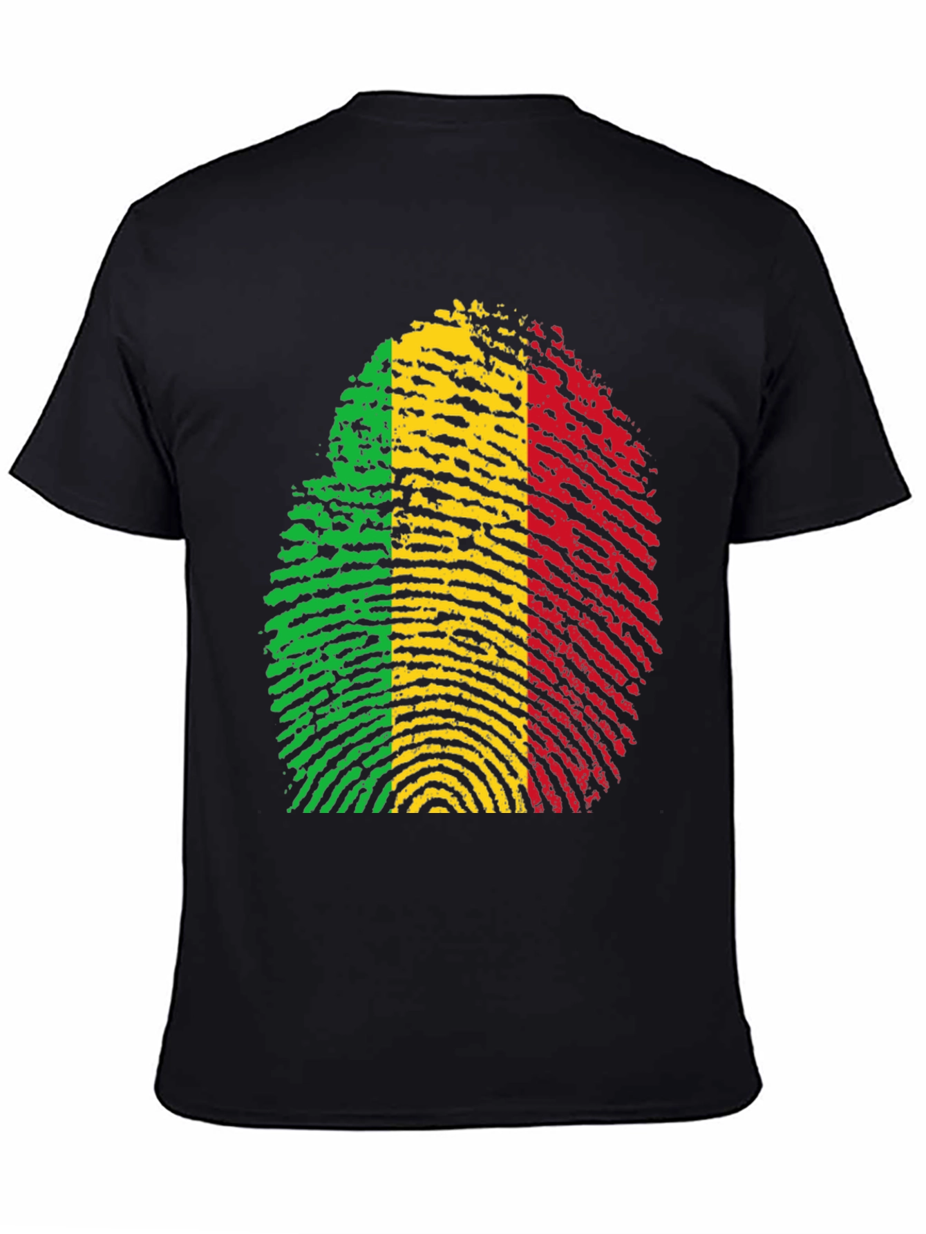 Black Rasta Fingerprint Graphic T-Shirt - Black view 4