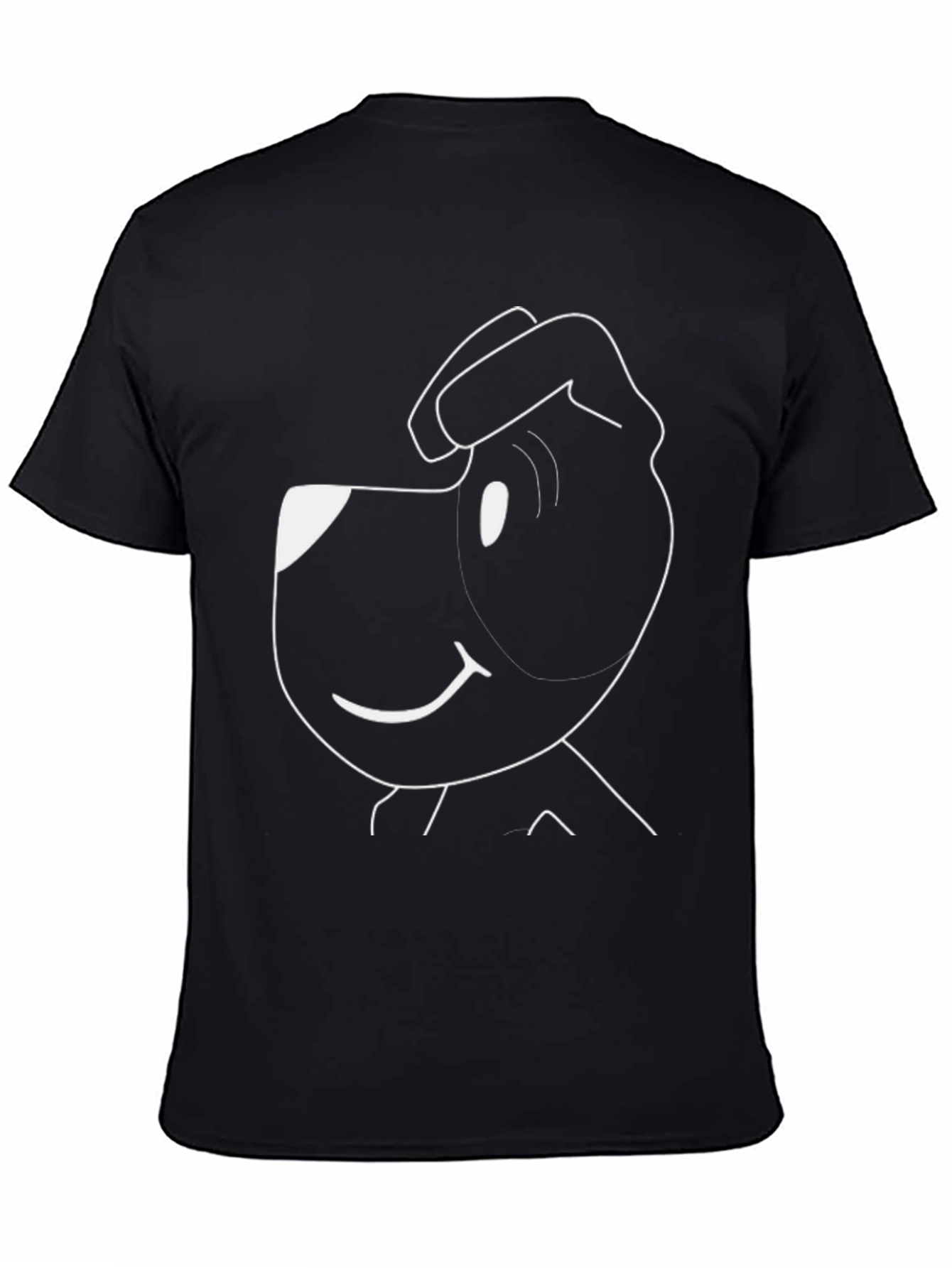 Black Cartoon Dog Black T-Shirt view 4