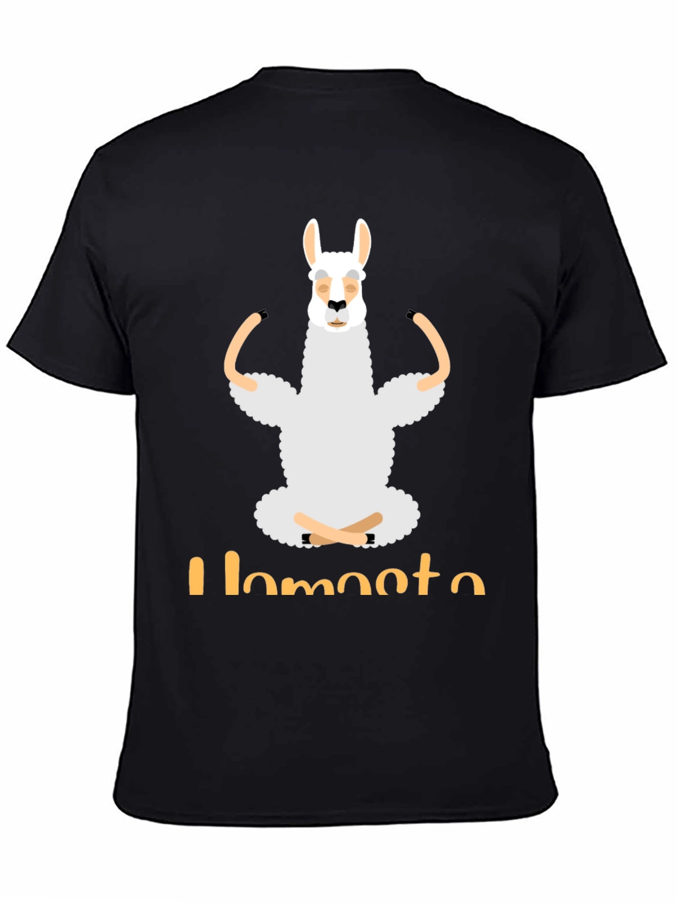 Black Llamaste Yoga T-Shirt - Funny Llama Meditating Tee view 4
