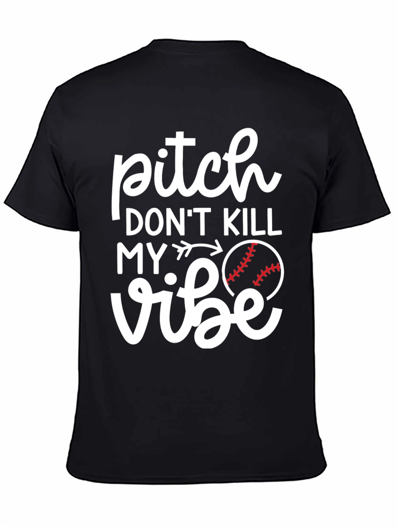 Black Pitch Don't Kill My Vibe Graphic Tee view 4